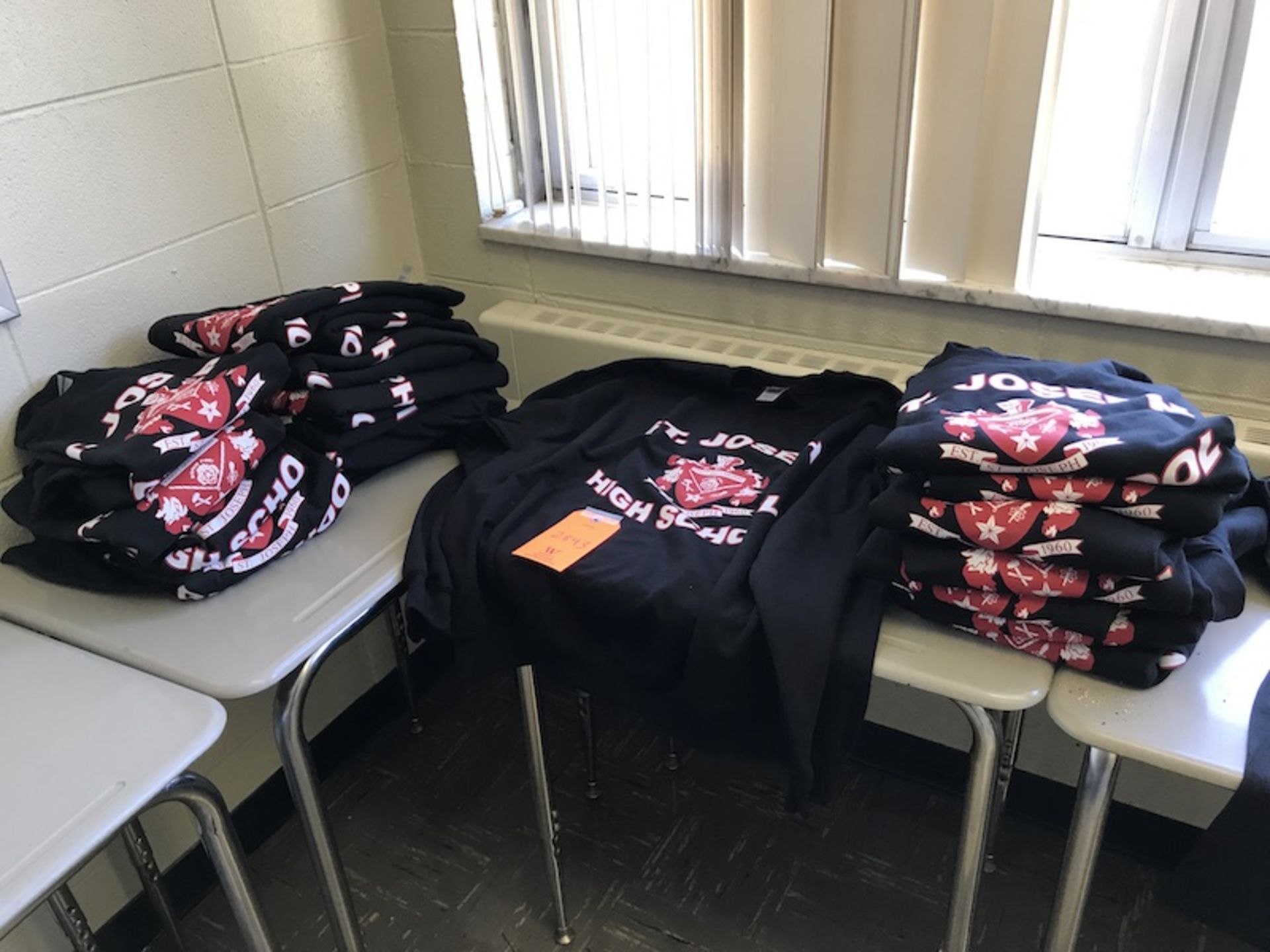 Lot of St. Joseph High School Chargers Sweatshirts (13 Small, 5 Medium, and 1 XL) (Room 307)