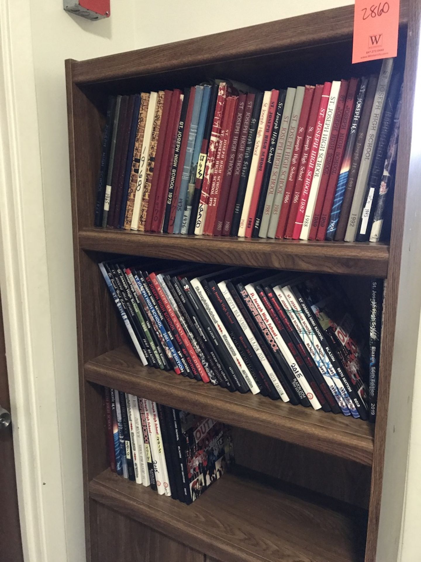 St. Joseph High School Yearbook Set 1964-2018, with Bookshelf (Delayed Removal