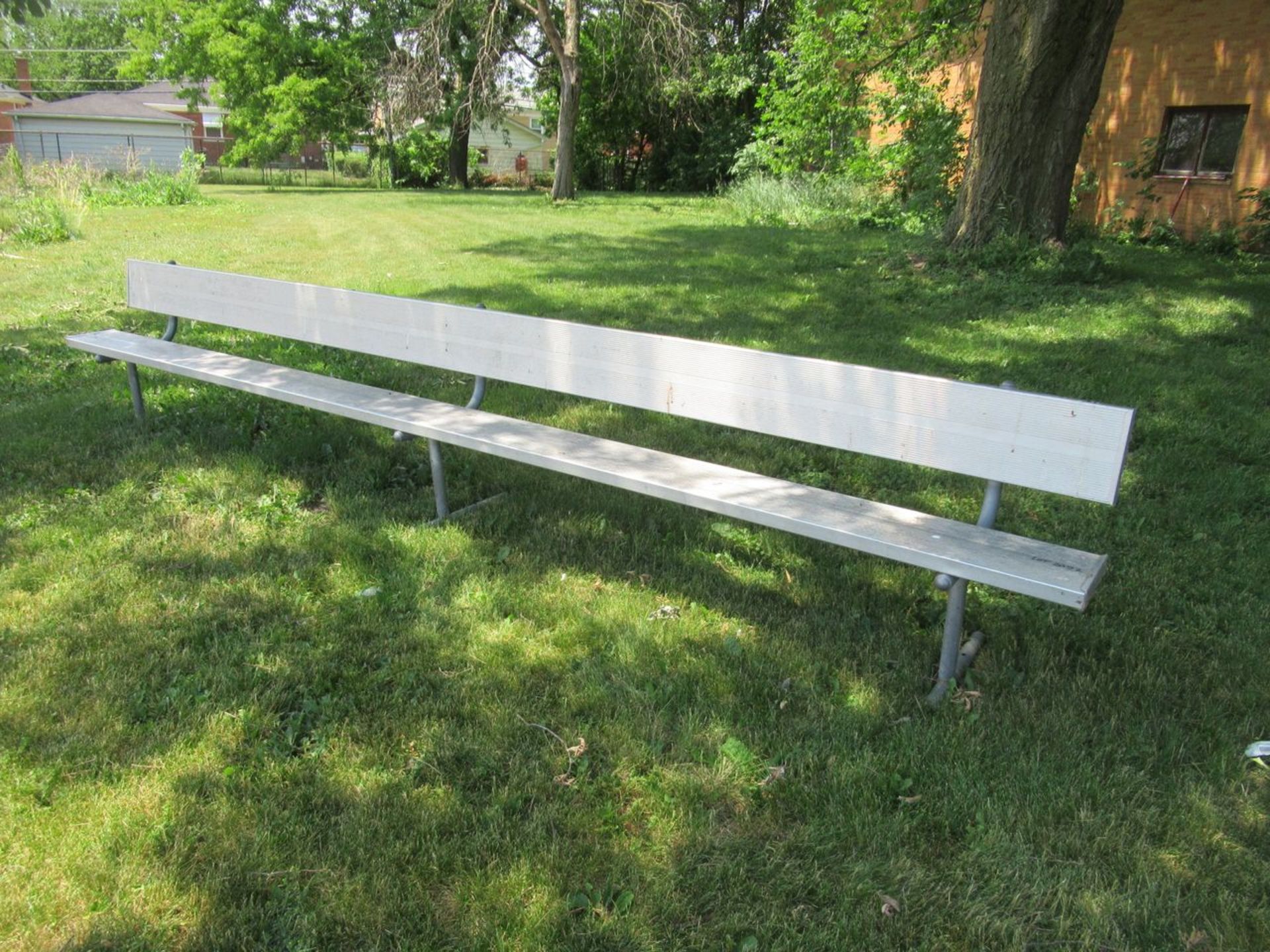 Lot - (2) 15 ft. Aluminum Backrest Bench (Outdoor Area)
