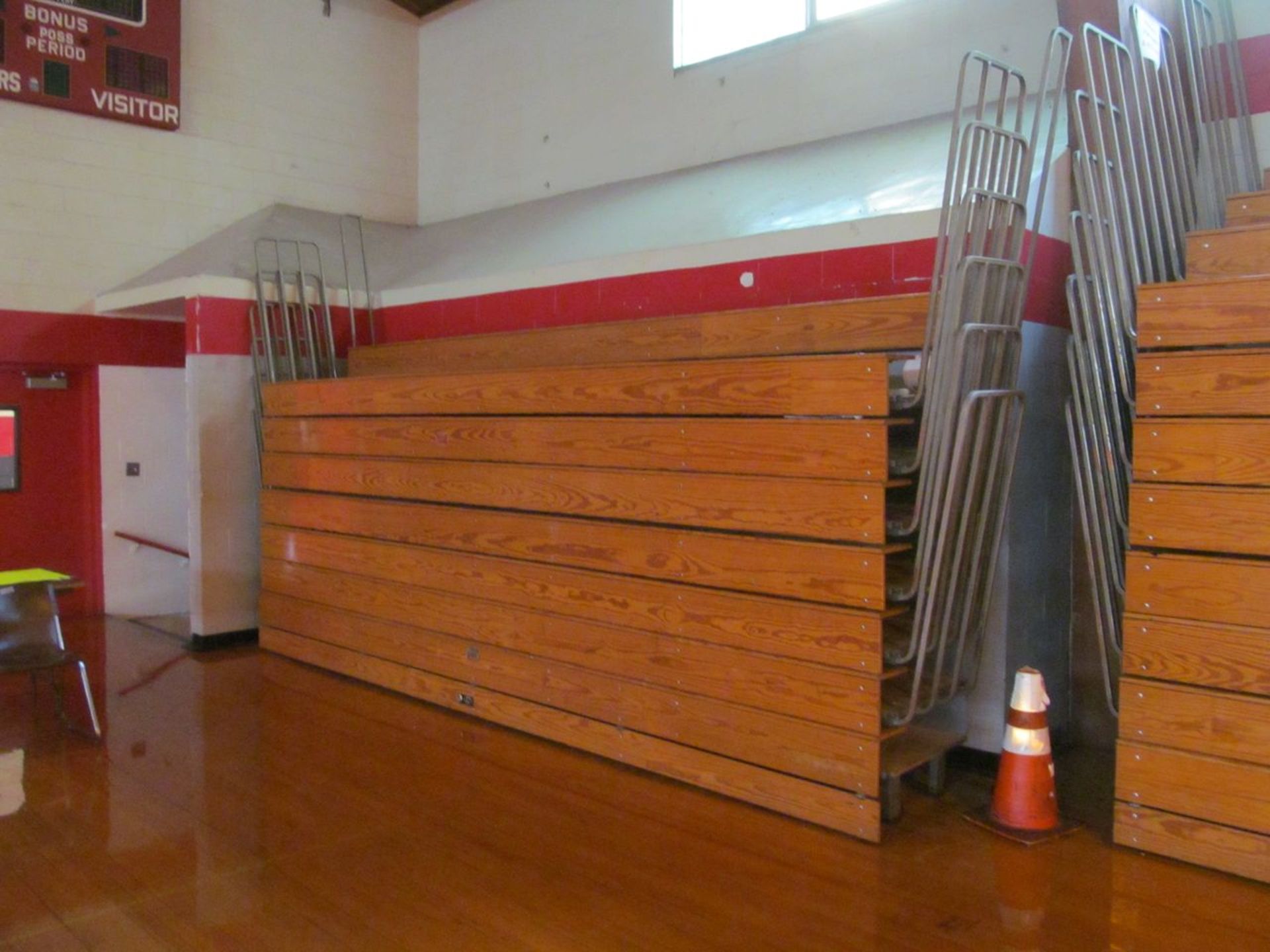 Hussey 16 ft. Long 8-Row Wood Telescopic Bleachers (Gym) - Image 2 of 2