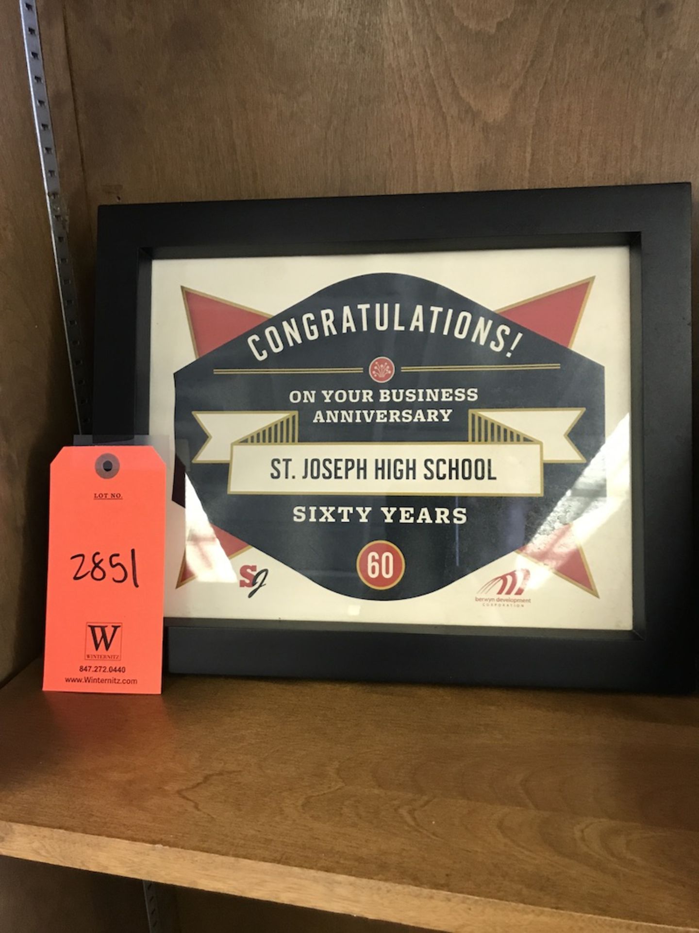 St. Joseph High School 60 Years On Your Business Framed Certificate (Room 307)