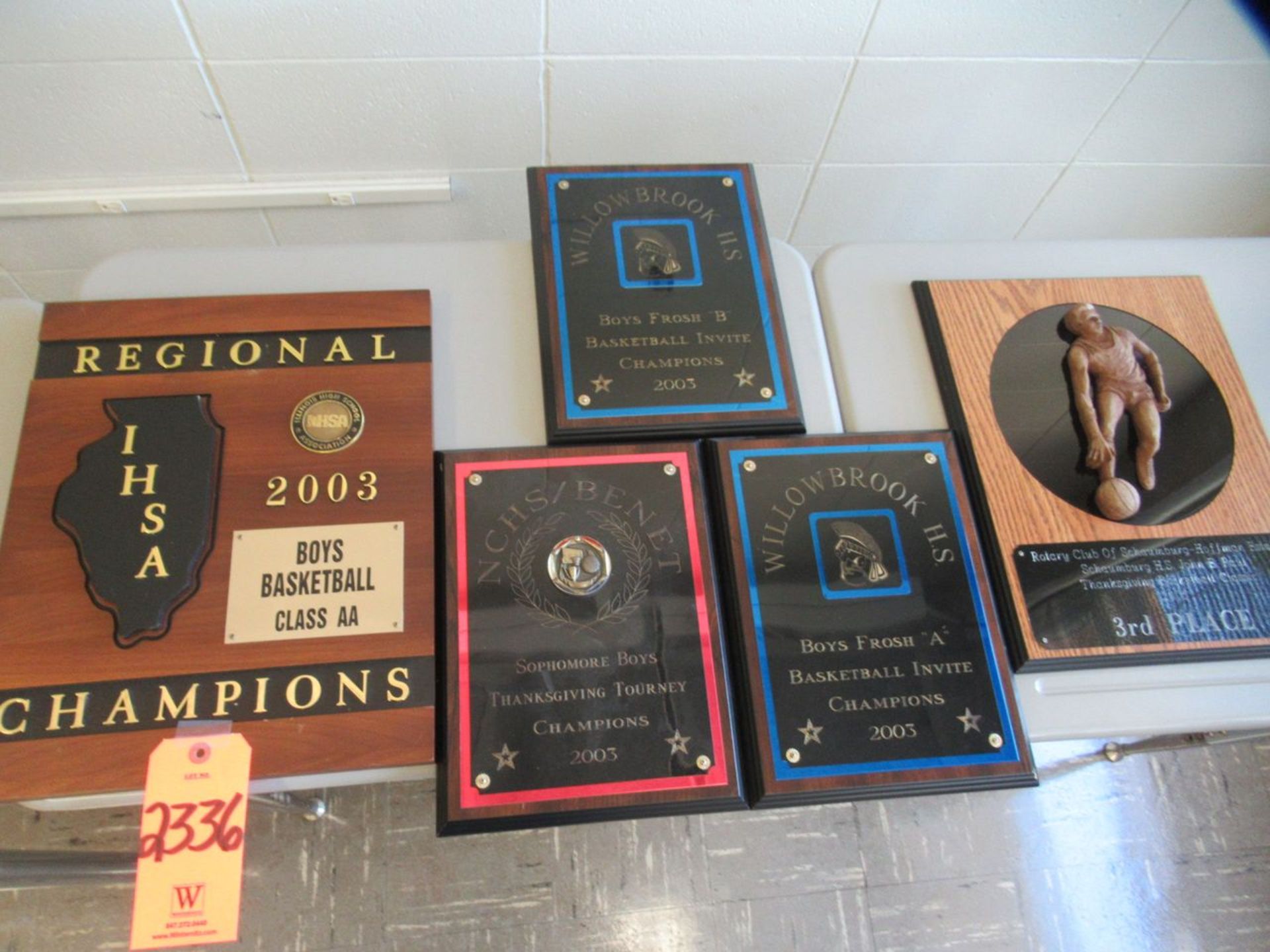 2003 IHSA Class AA State Regional Champions Plaque, 2003 Willowbrook High School Boys Frosh "A"