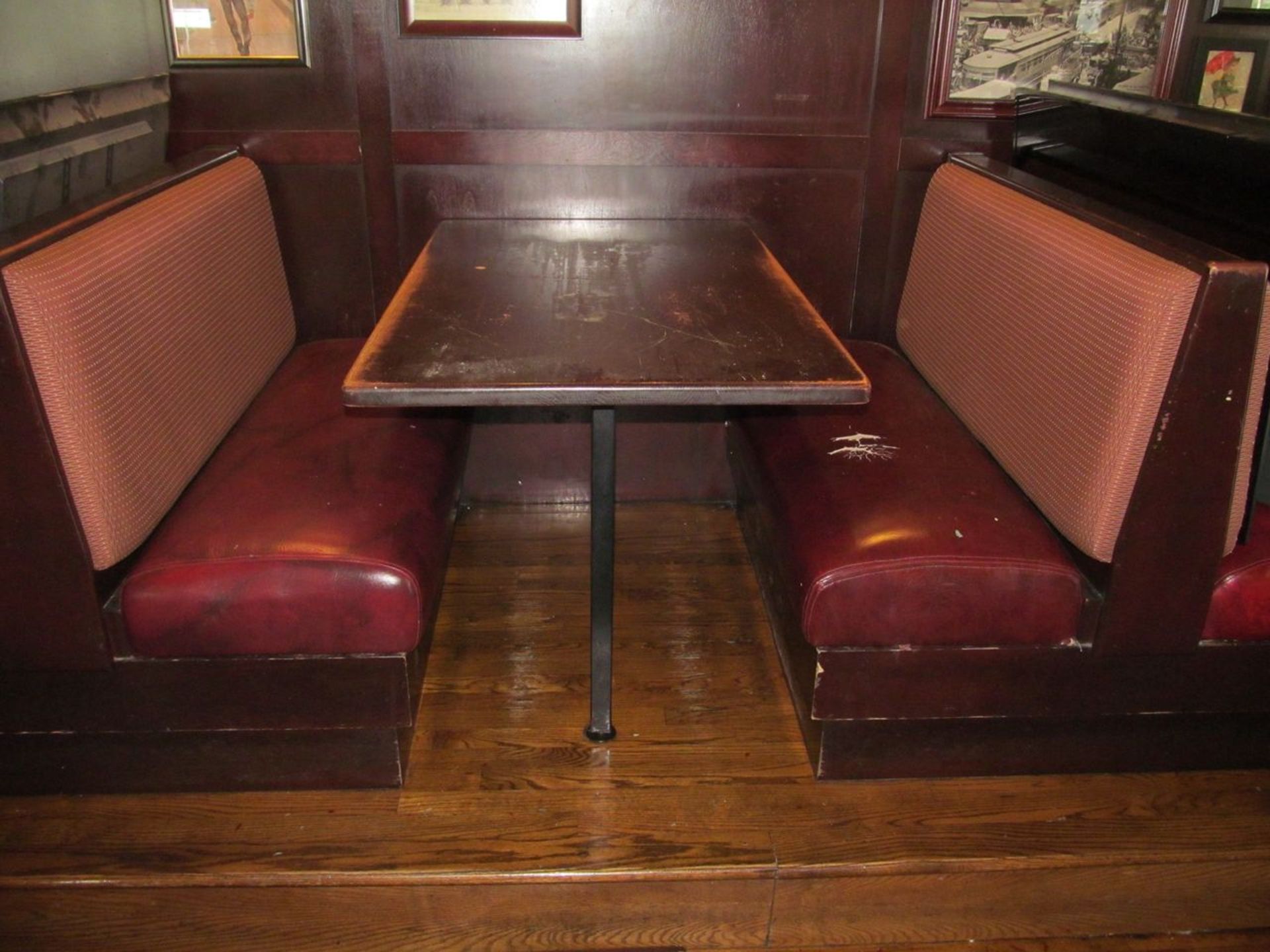 Lot - (5) 4 ft. Leather Booths, with Tables (Bar) - Image 2 of 2