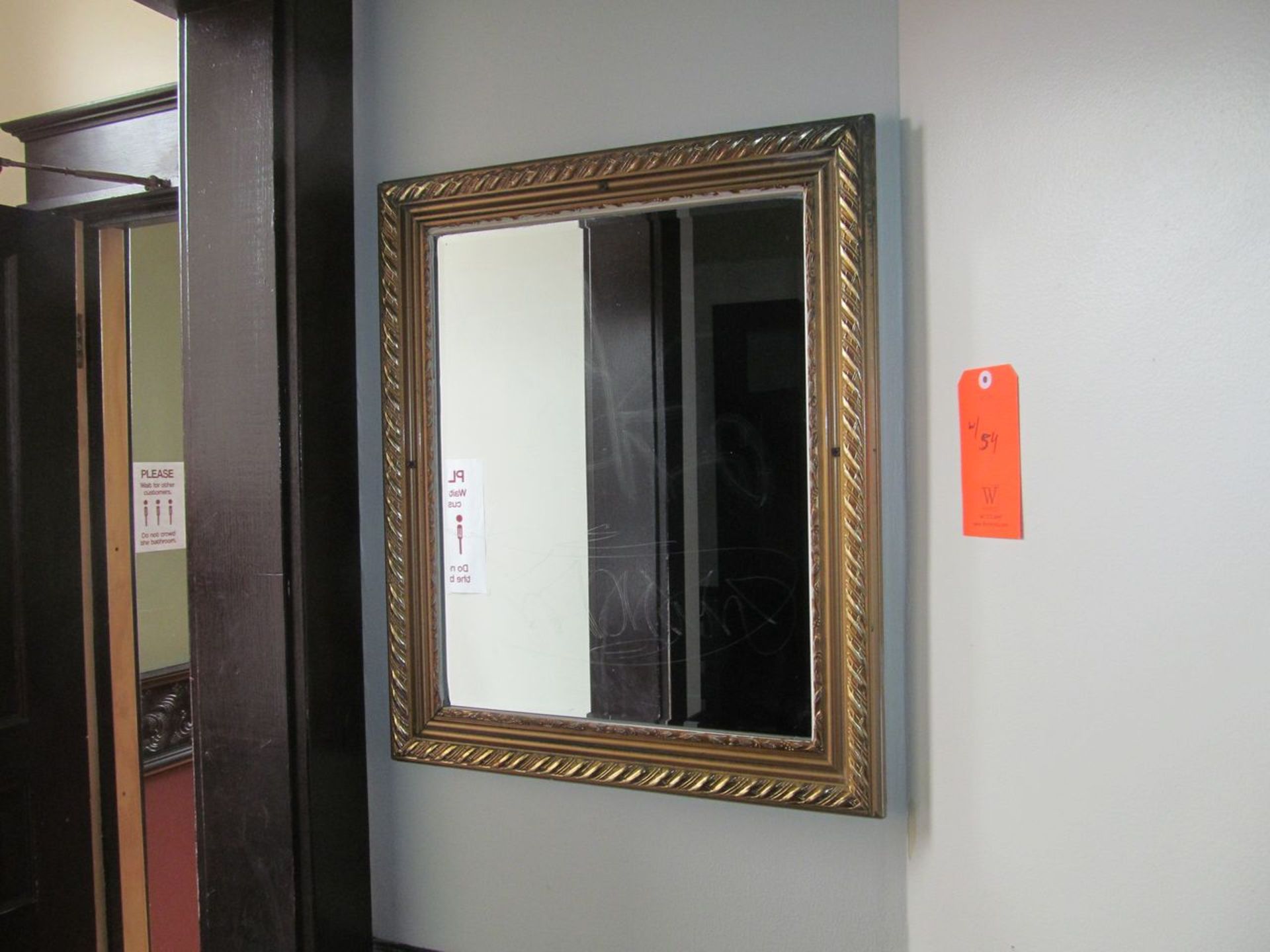 Lot - (3) Posters, (1) Mirror (Upstairs Restrooms)