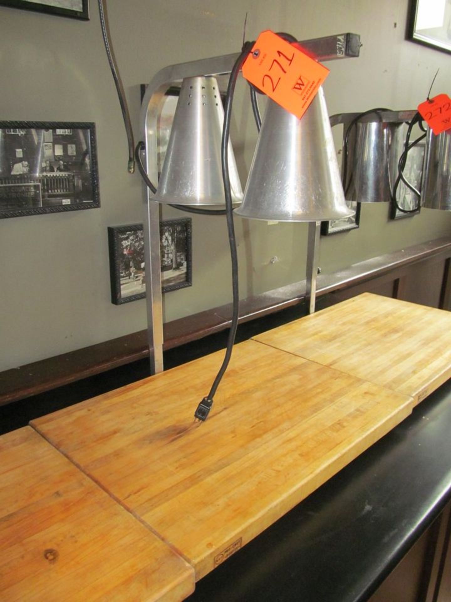 2-Bulb Heating Lamp, with Wood Cutting Board (Bowling Room)