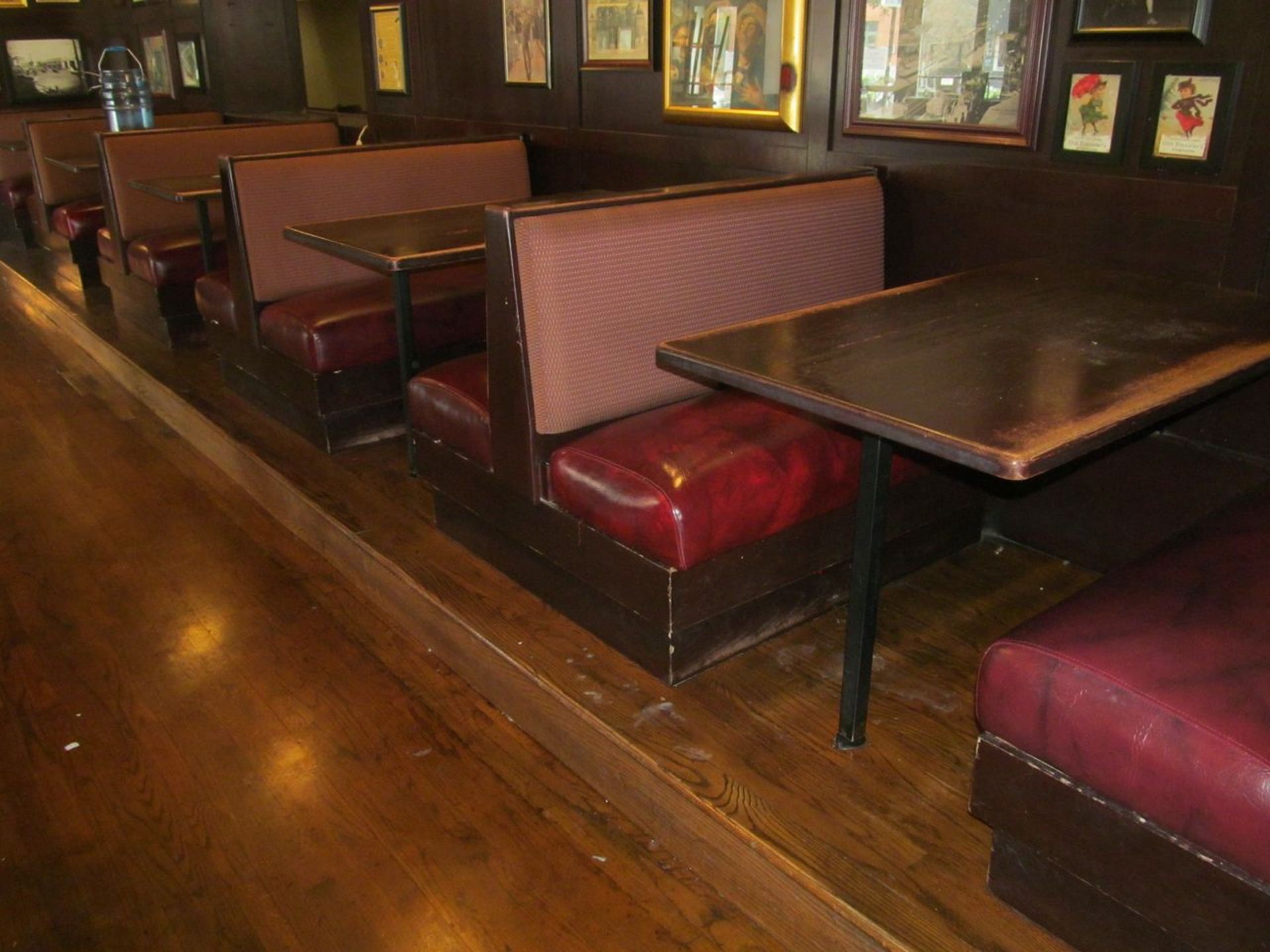 Lot - (5) 4 ft. Leather Booths, with Tables (Bar)