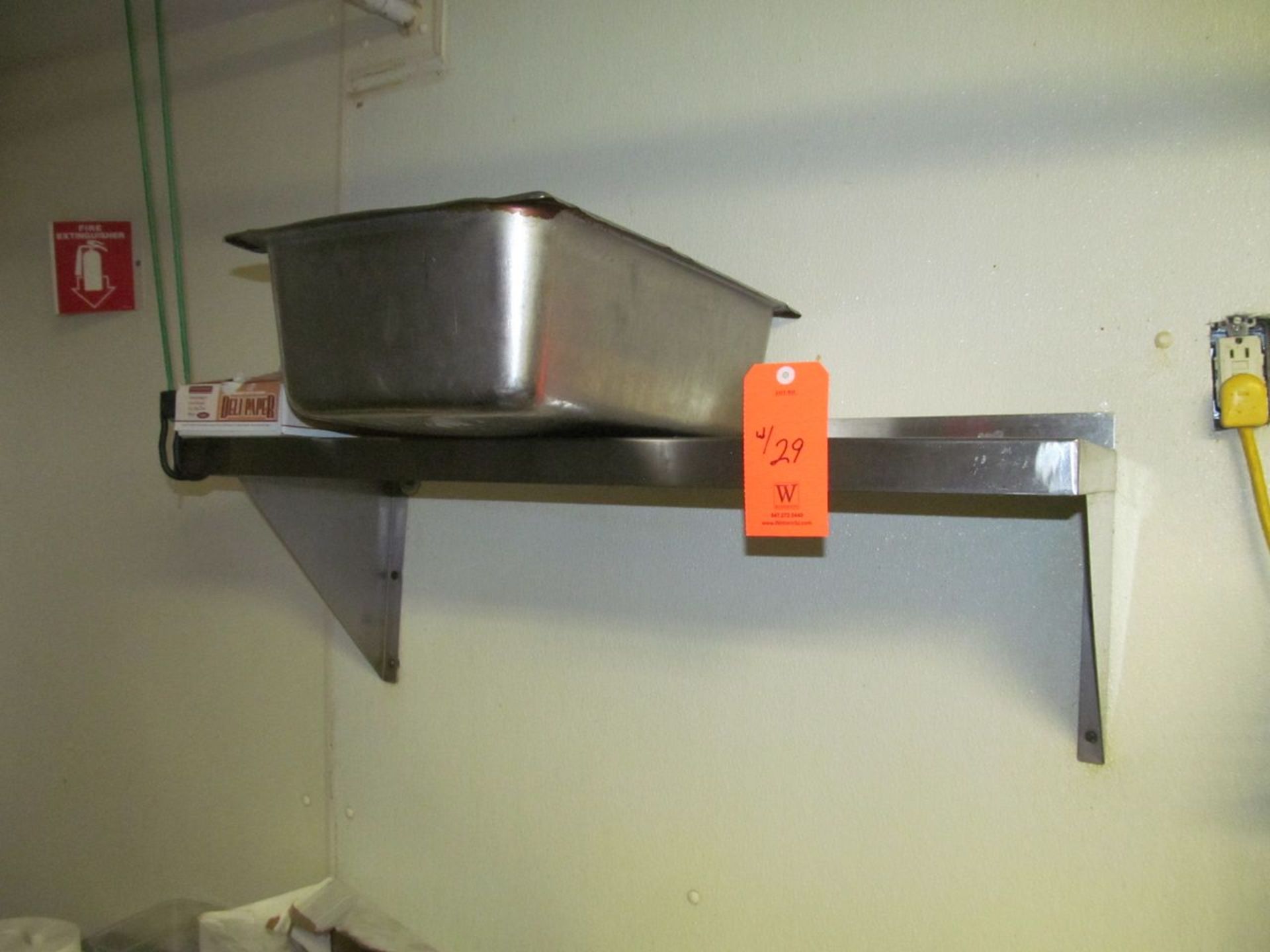 Lot - Misc. Items in Wash Area, to Include: Hanging Utensils, (4) Shelving Units, Utensils, - Image 7 of 7