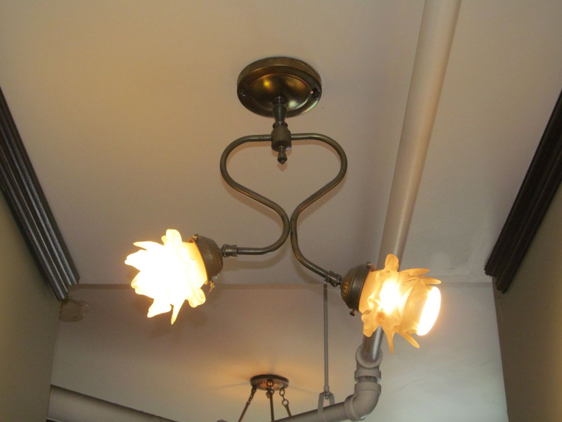 Lot - (3) Antique Light Fixtures (Upstairs Hallway) - Image 2 of 3