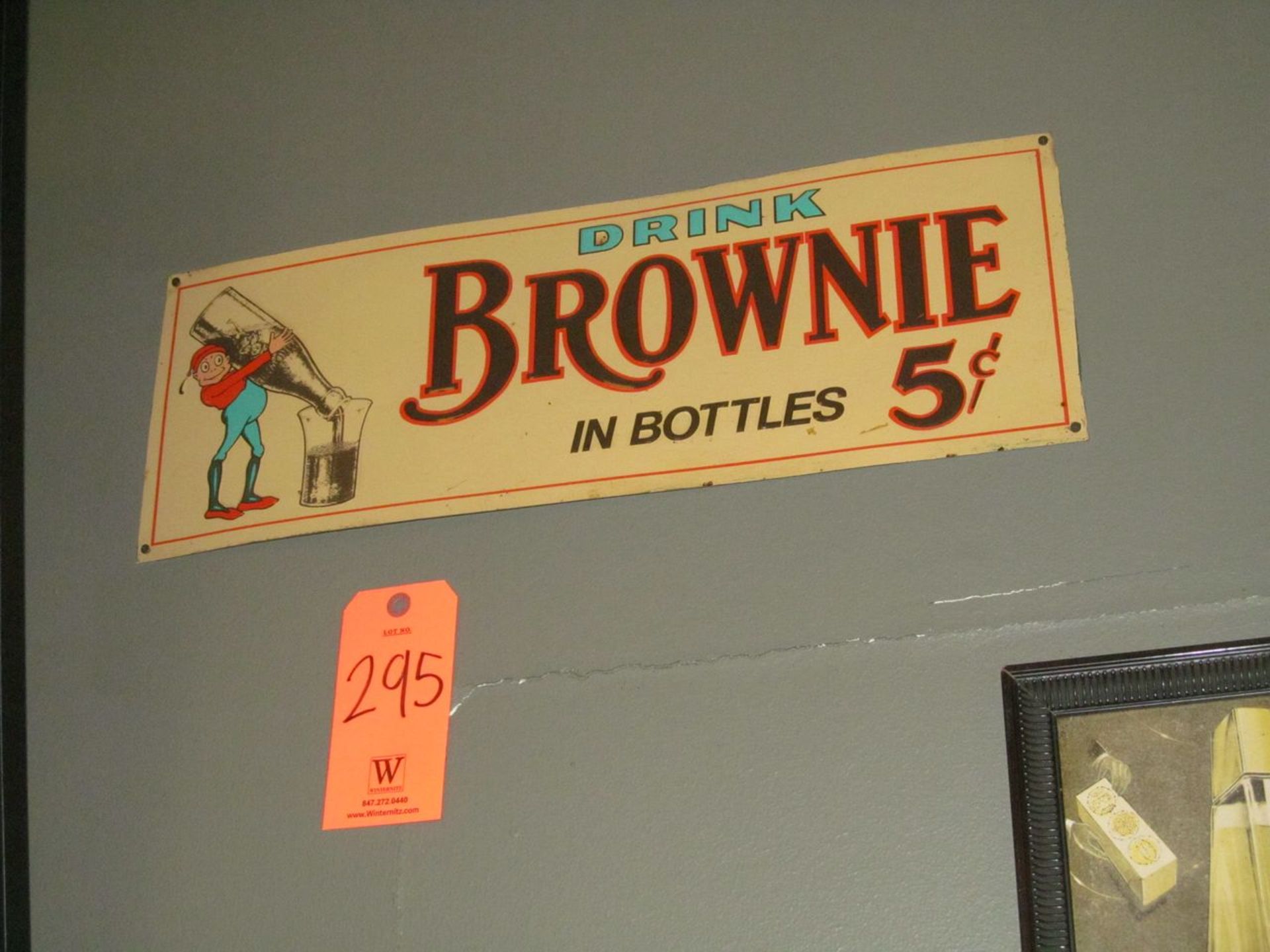 Metal Drink Brownie Sign (Bowling Room)