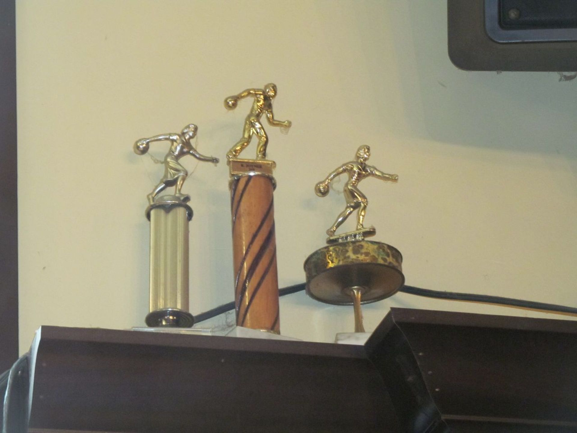 Lot - (6) Trophies, Tin, Bottle, and Assorted Books (Billiards Room) - Image 2 of 2