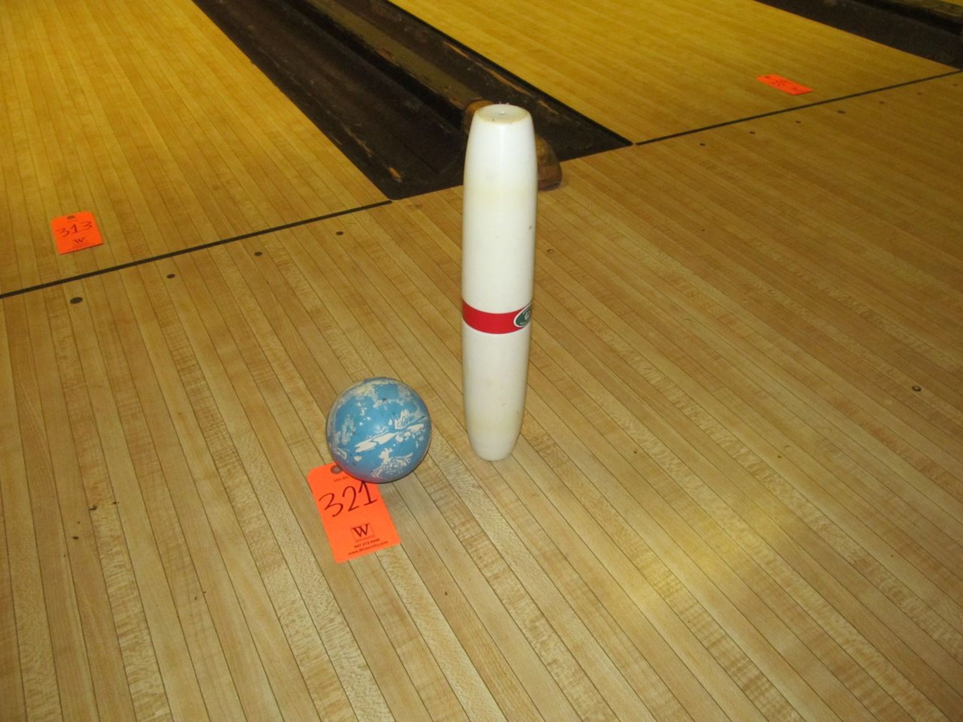 Lot - (1) Practice Pin, (1) Mini Bowling Ball (Bowling Room)