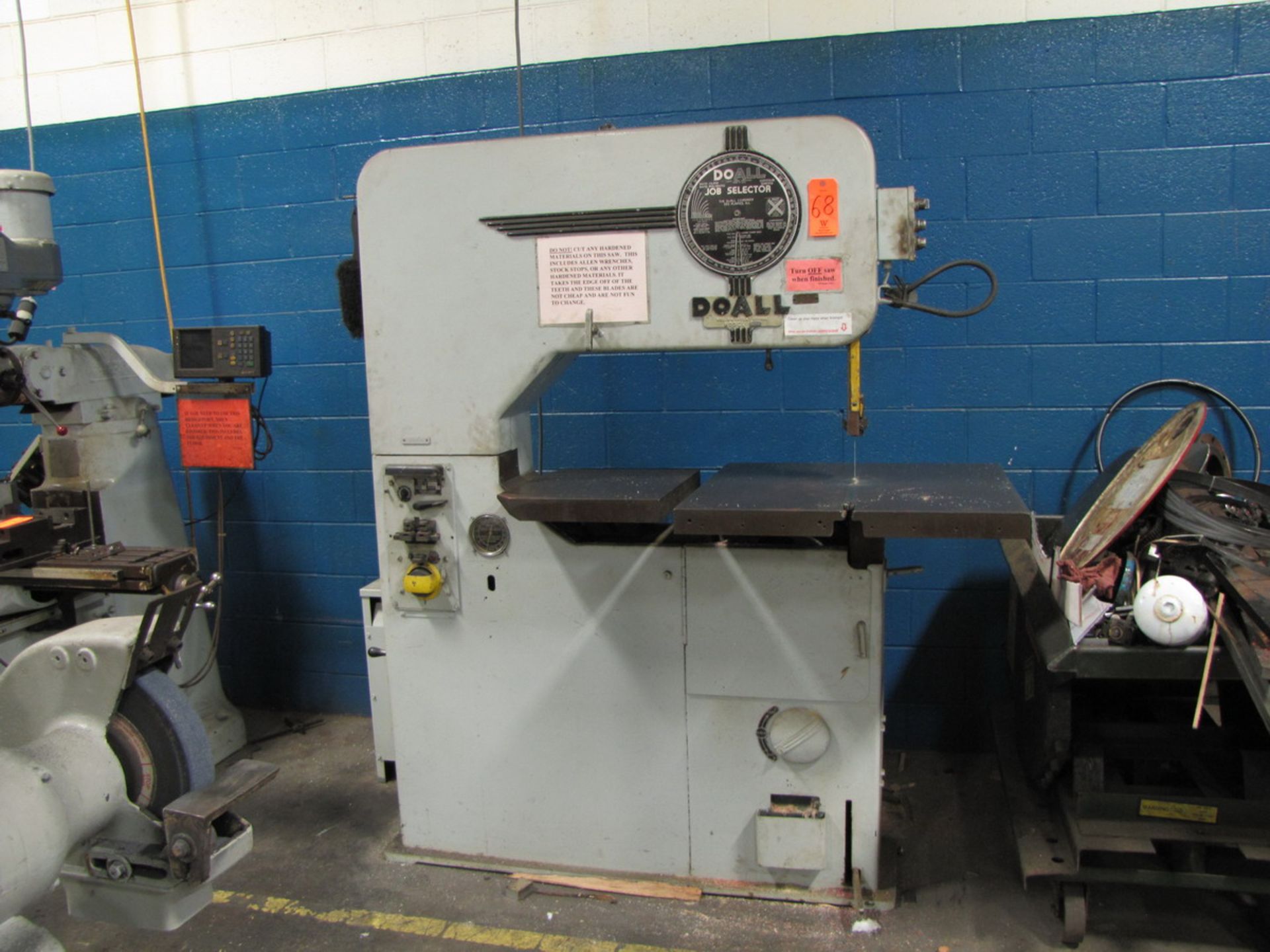 DoAll Model V36 36 in. Vertical Metal Cutting Band Saw, S/N: 36574936; 166 in. Max. Saw Length,