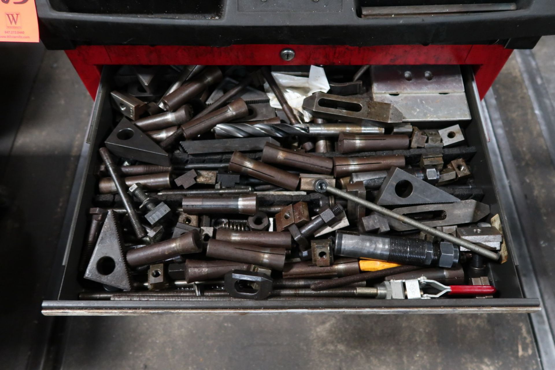 5-Drawer Rolling Tool Box with Contents of Hold Down Tooling, Collets, & Drill Bits (Plant #1) - Image 2 of 6