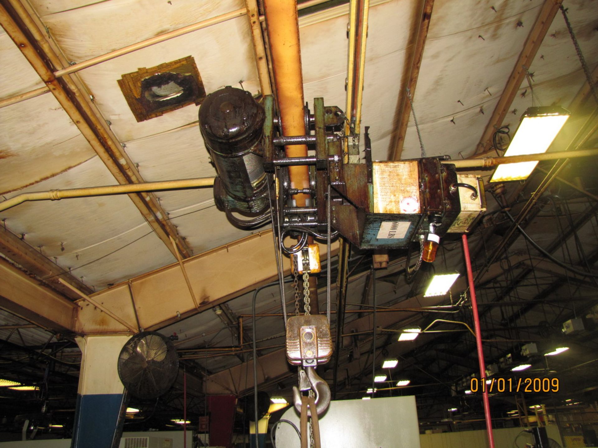 3-Ton Electric Cable Hoist with Remote Control & Approx. 300 ft. Long 6,000 lb. Capacity Monorail ( - Image 6 of 6