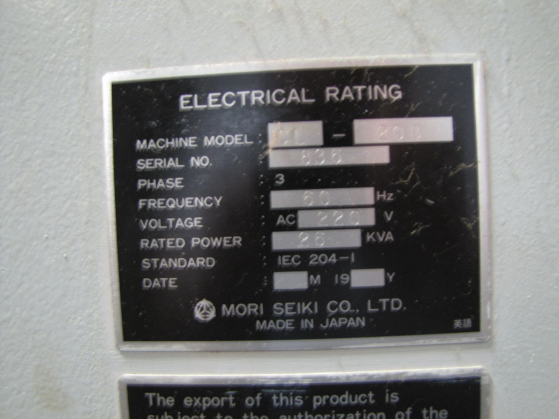 Mori Seiki CL20B CNC Horizontal Turning Center, S/N: 836 (1994); with Fanuc Model MF-T8 CNC - Image 11 of 13