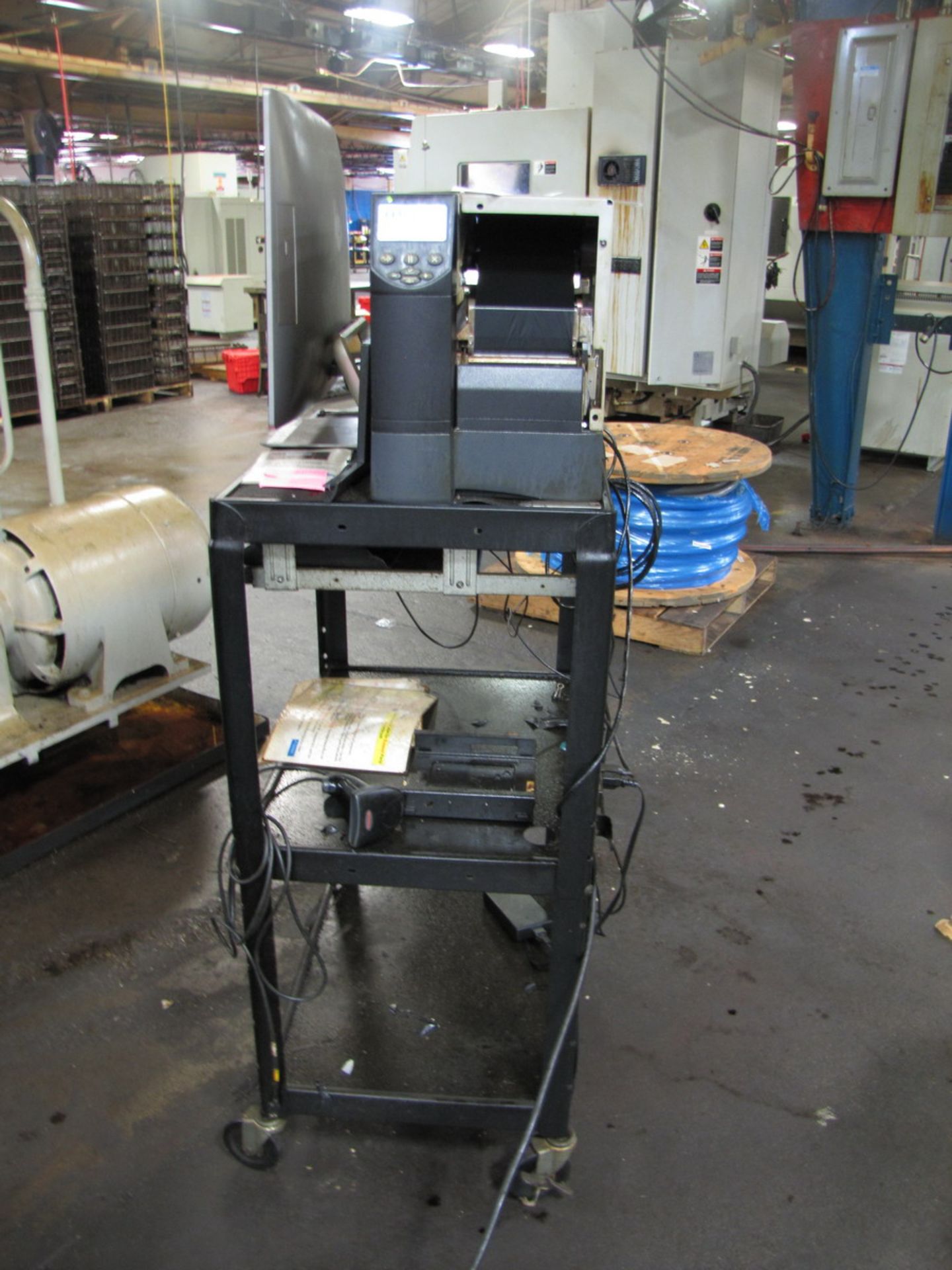 Zebra Label Printer with HP Pavilion Computer & Computer Cart (Plant #1)