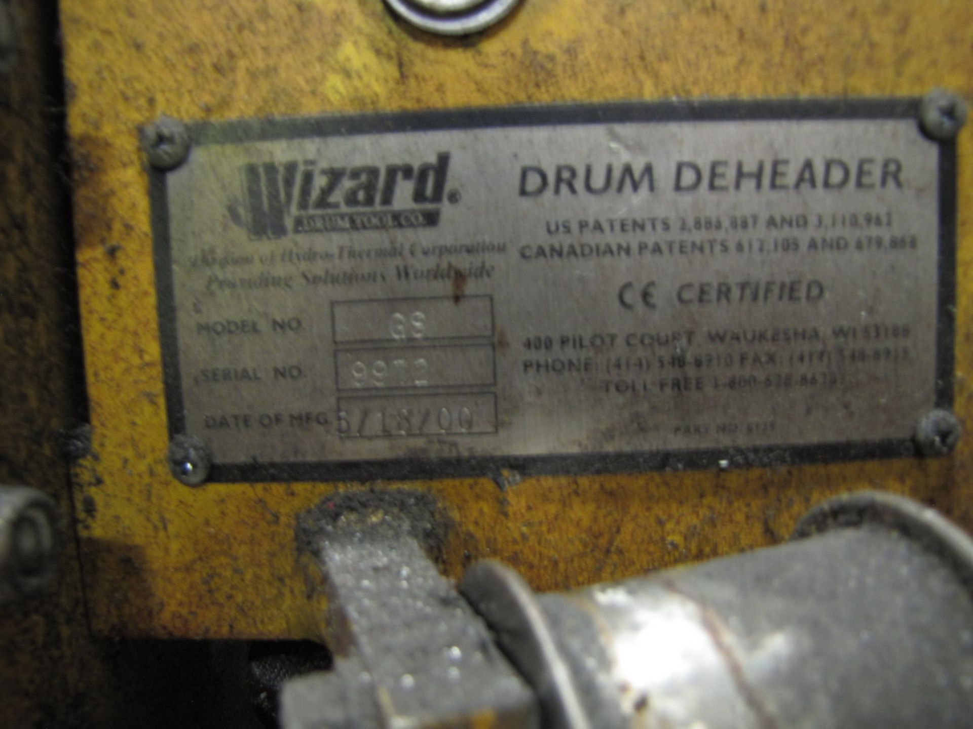Wizard Model GS Drum Deheader (S/N: 9972) (2000) (Plant #1) - Image 2 of 2