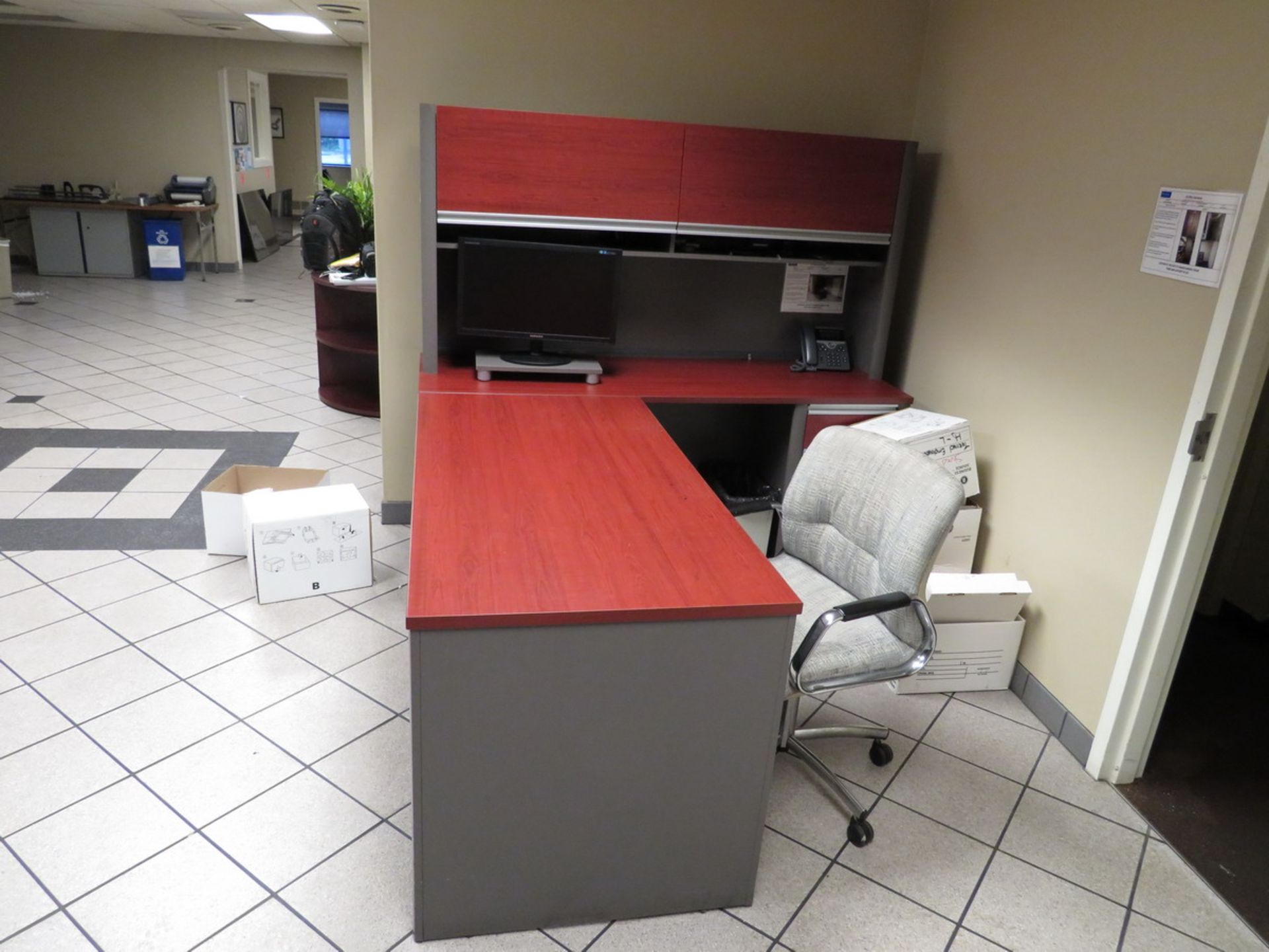 Contents of Area to Include: L-Shaped Desk, Chair (Plant #1)