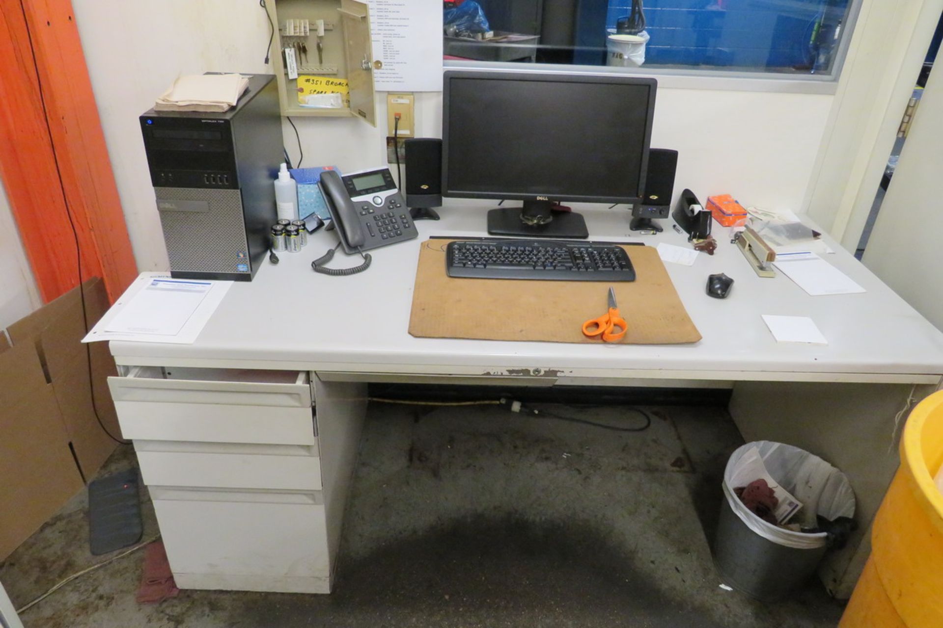 Remaining Contents of Inspection Room to Include: (2) Work Benches, (2) Soldering Iron Stands, (3)