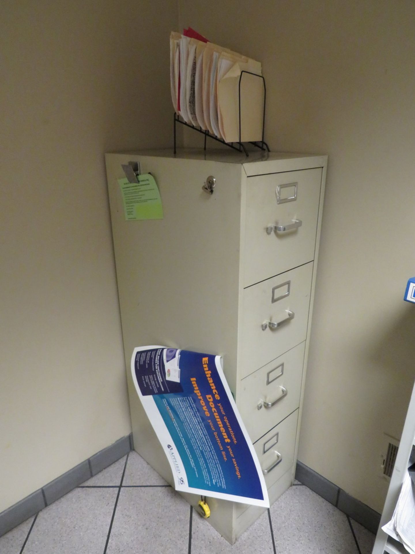 Contents of Office to Include: (2) Desks, Bookshelf, 4-Drawer Metal Vertical Filing Cabinet, - Image 5 of 5