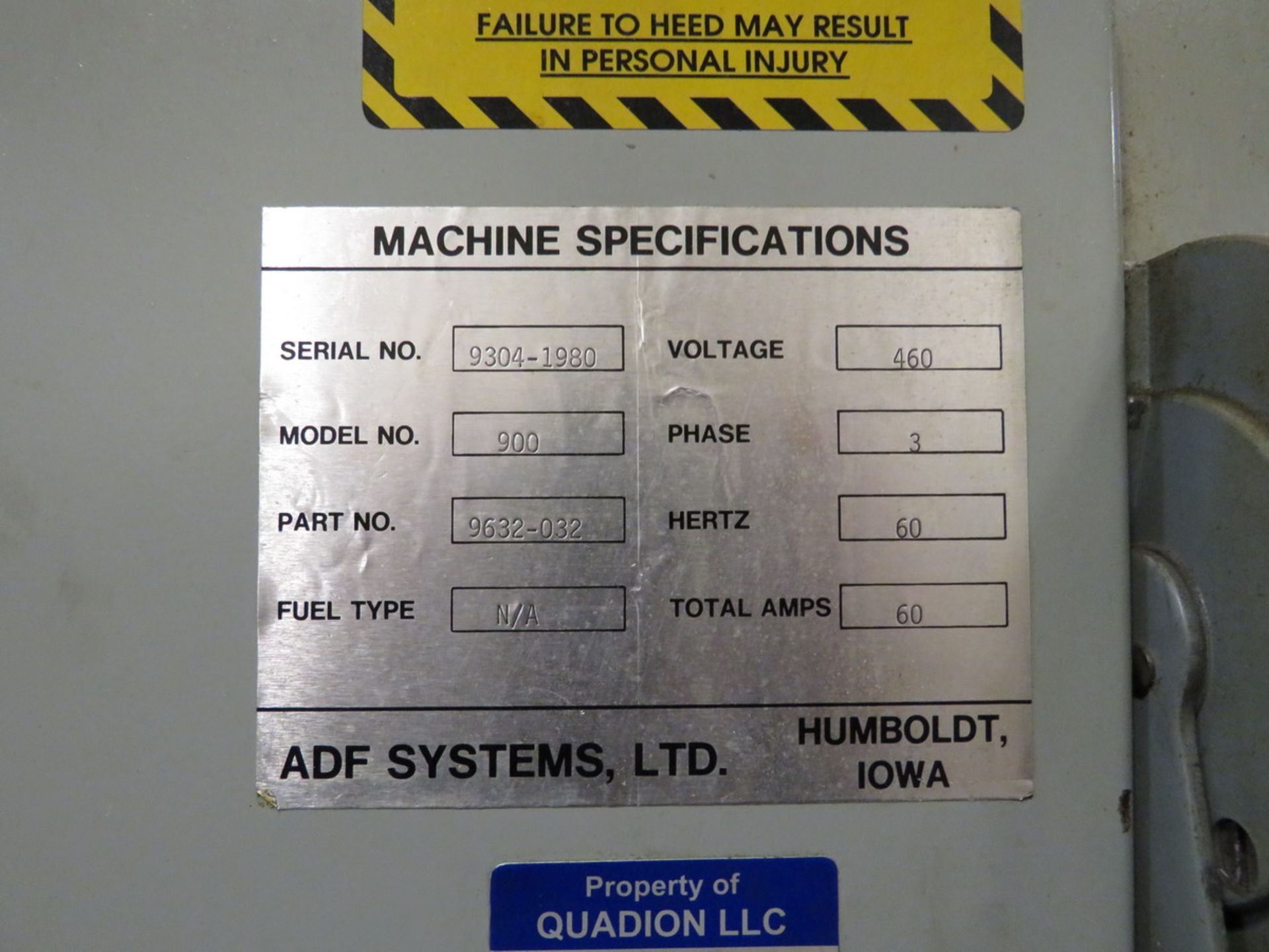 ADF Systems 24 in. Dia. Model 900 Rotary Spin Type Batch Washer, S/N: 9304-1980 (2005); with 24 - Image 5 of 5