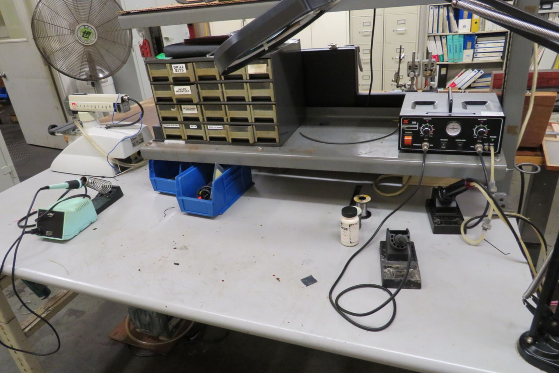 Remaining Contents of Inspection Room to Include: (2) Work Benches, (2) Soldering Iron Stands, (3) - Image 4 of 4