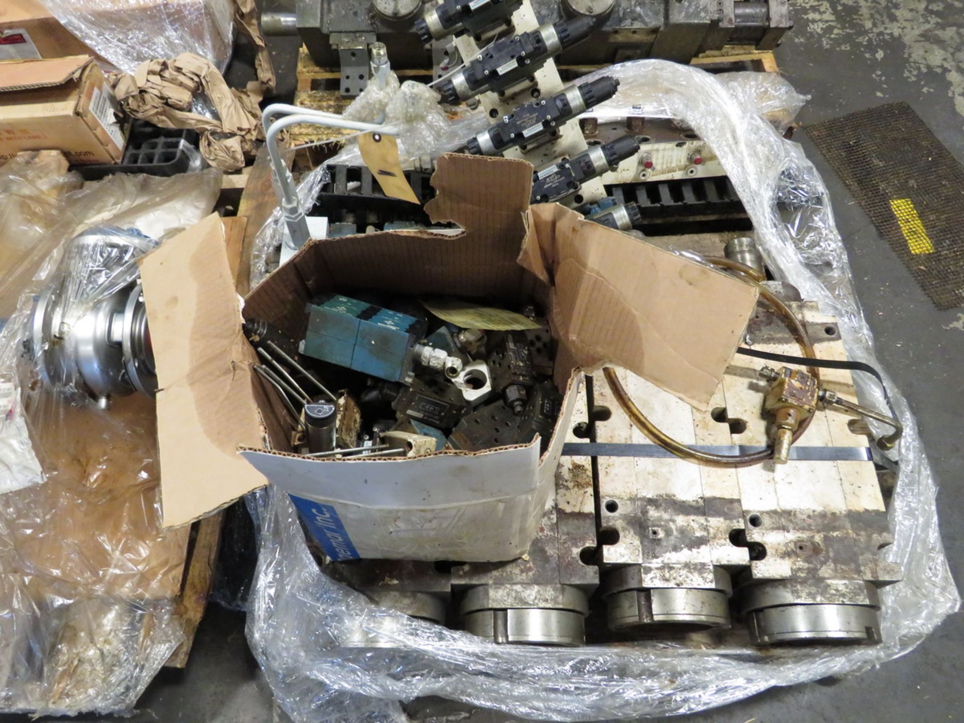 Lot - (4) Pallets of Assorted Machinery Parts, and Submersible Pump (Plant #2) - Image 2 of 4