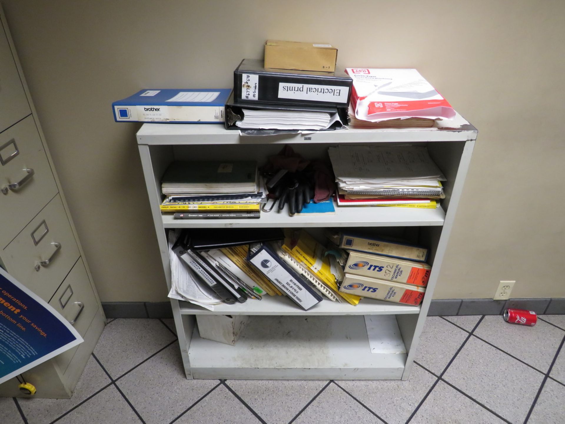 Contents of Office to Include: (2) Desks, Bookshelf, 4-Drawer Metal Vertical Filing Cabinet, - Image 4 of 5