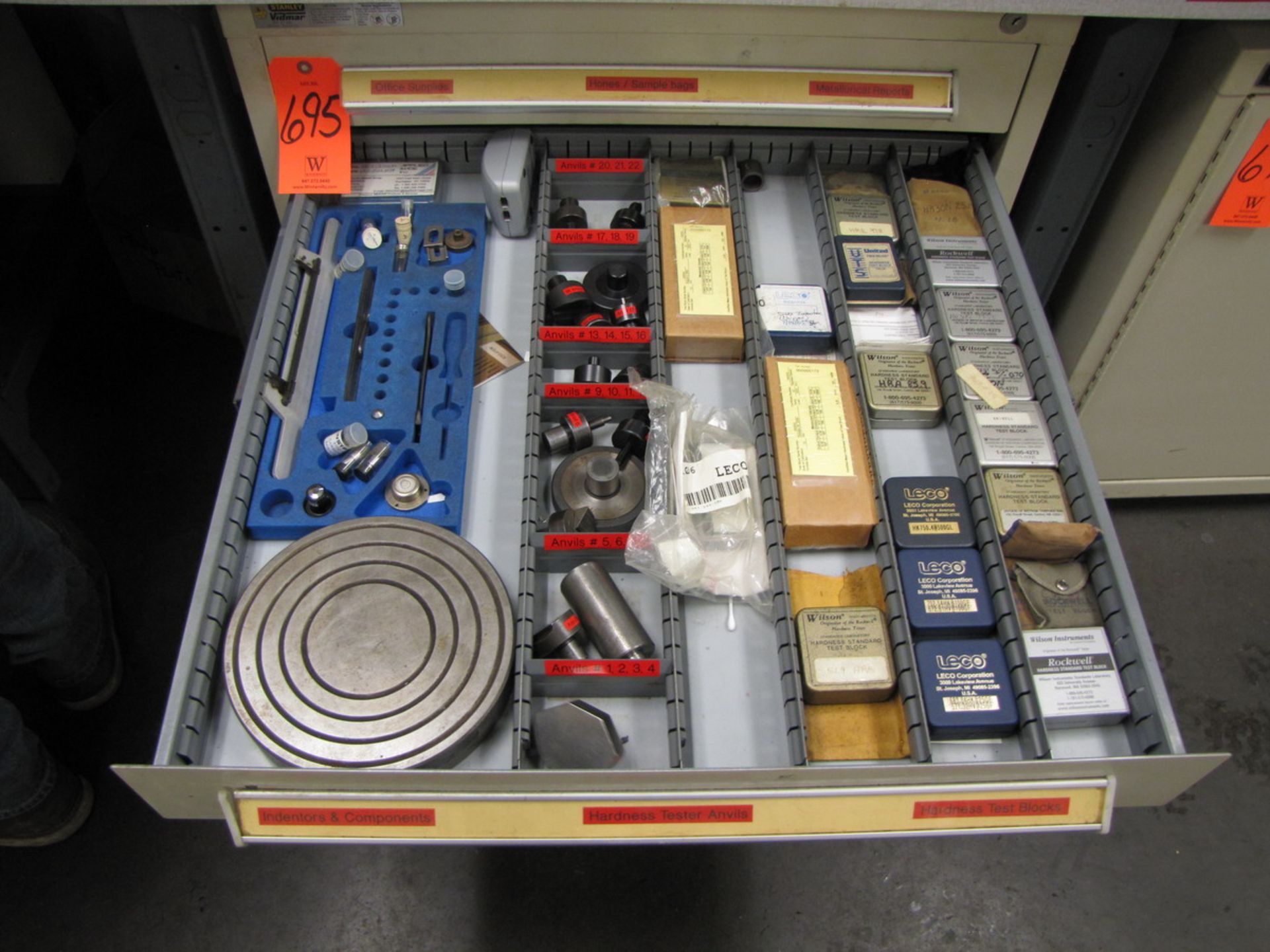 Vidmar 5-Drawer Cabinet with Contents to Include: Hardness Test Blocks, Hand Tools (Plant #1) - Image 3 of 6
