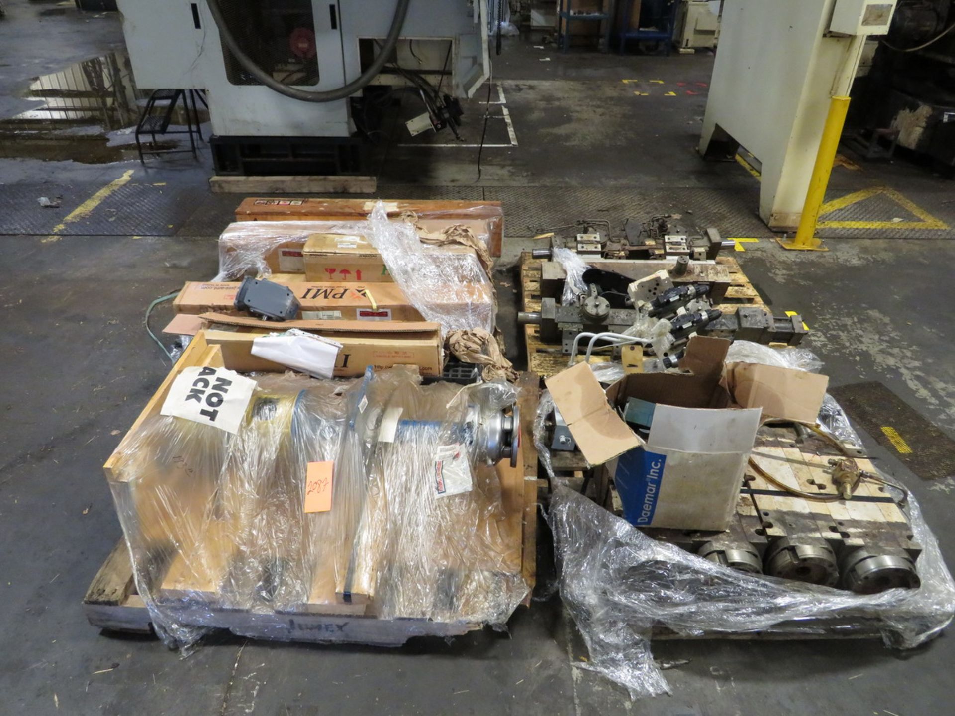 Lot - (4) Pallets of Assorted Machinery Parts, and Submersible Pump (Plant #2)