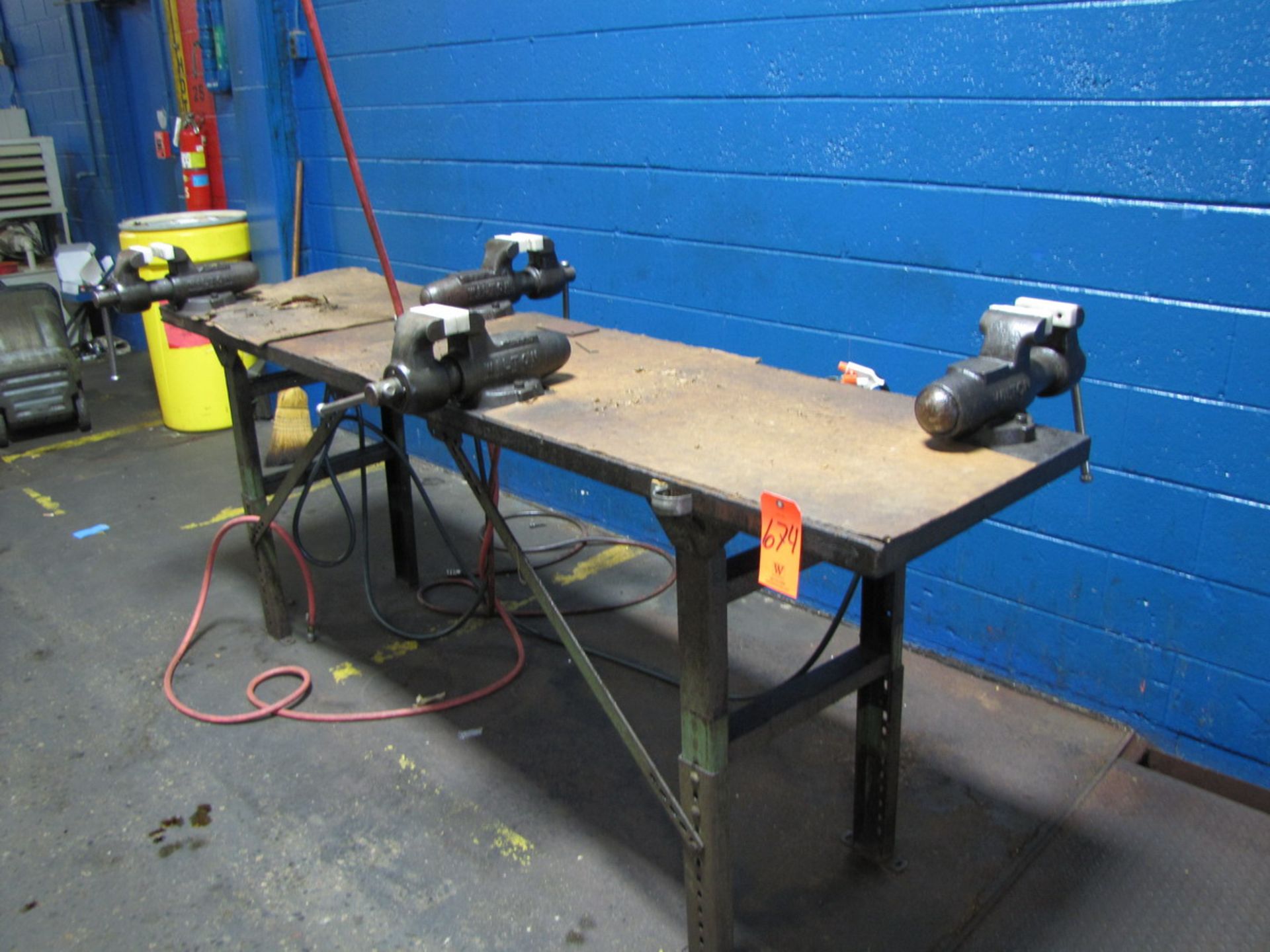 Metal Workbench with (4) 4" Table Vises (Plant #1)