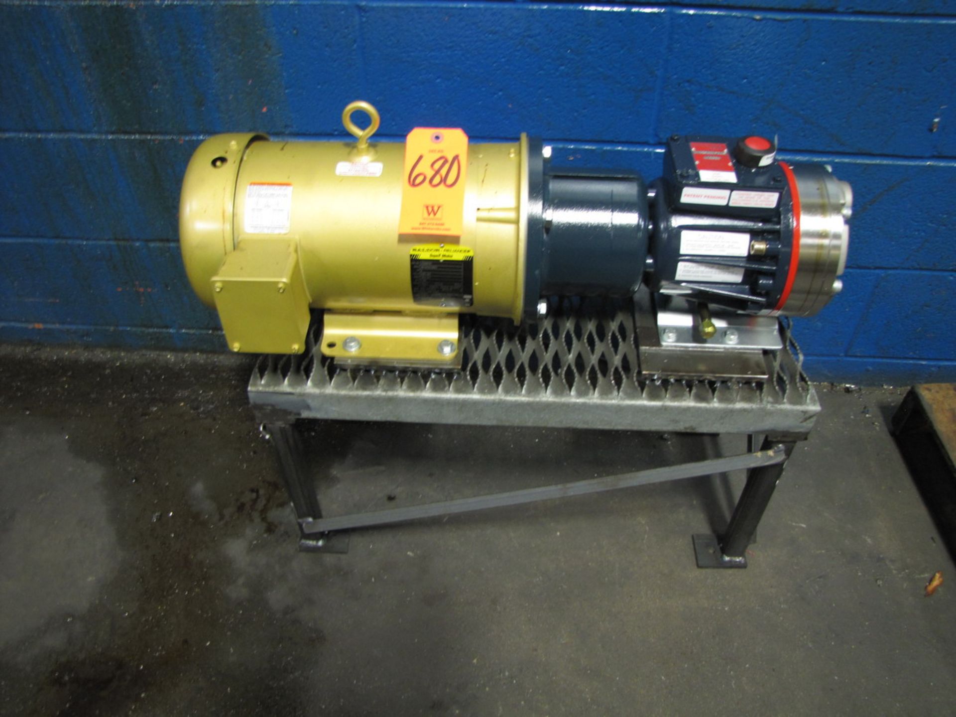 Baldor 5HP Motor, 184tC Frame, 1750RPM, with Hydra-Cell Mdl. D10SKSGHFECB Pump (Plant #1)