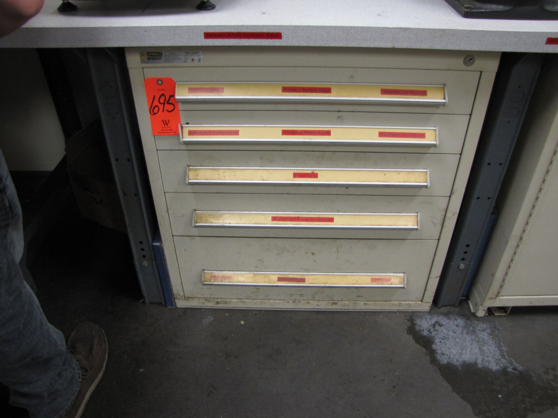 Vidmar 5-Drawer Cabinet with Contents to Include: Hardness Test Blocks, Hand Tools (Plant #1)