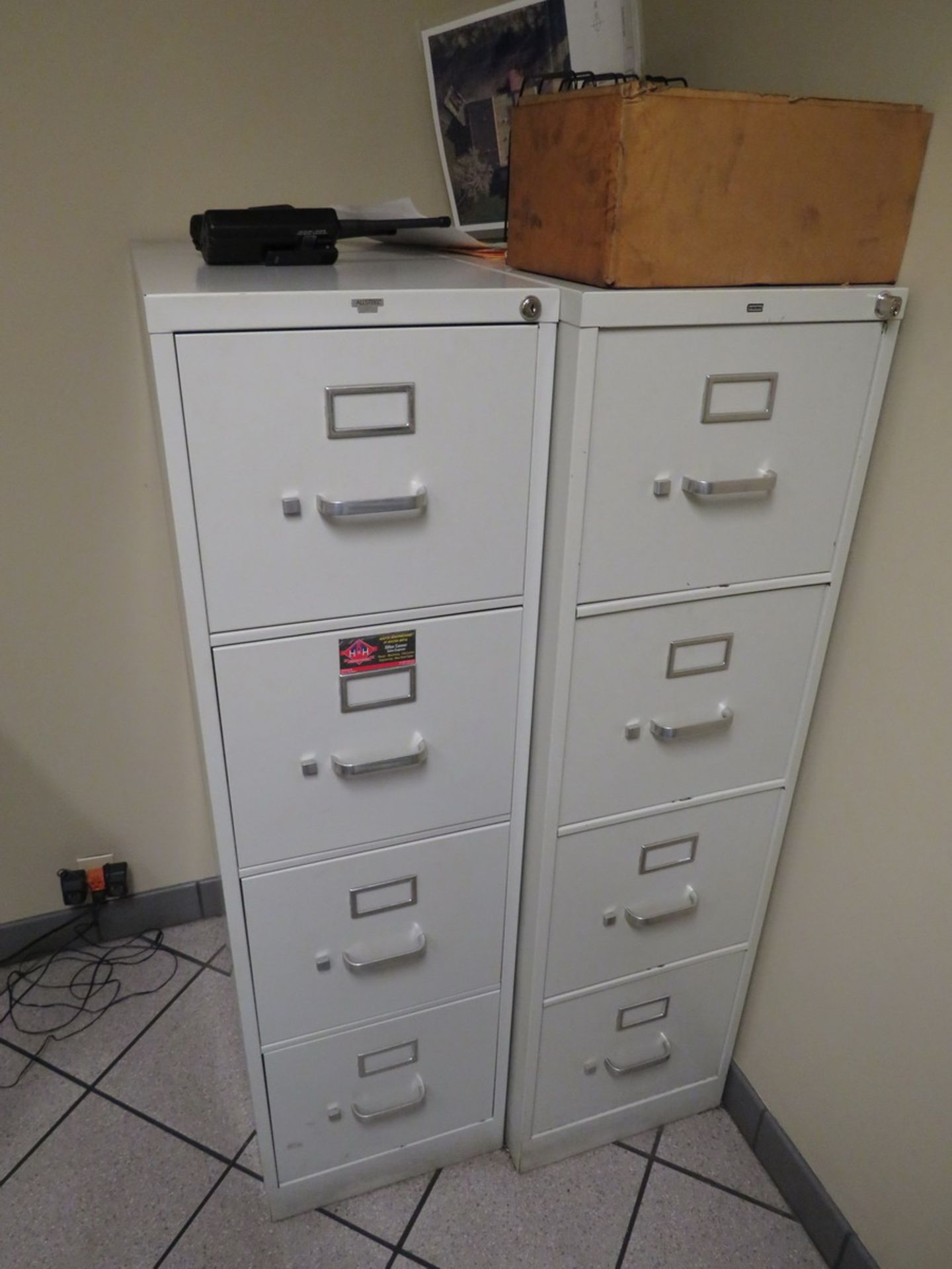 Contents of Office to Include: Desk, (2) 4-Drawer Metal Vertical Filing Cabinets, Book Shelf, (2) - Image 4 of 4