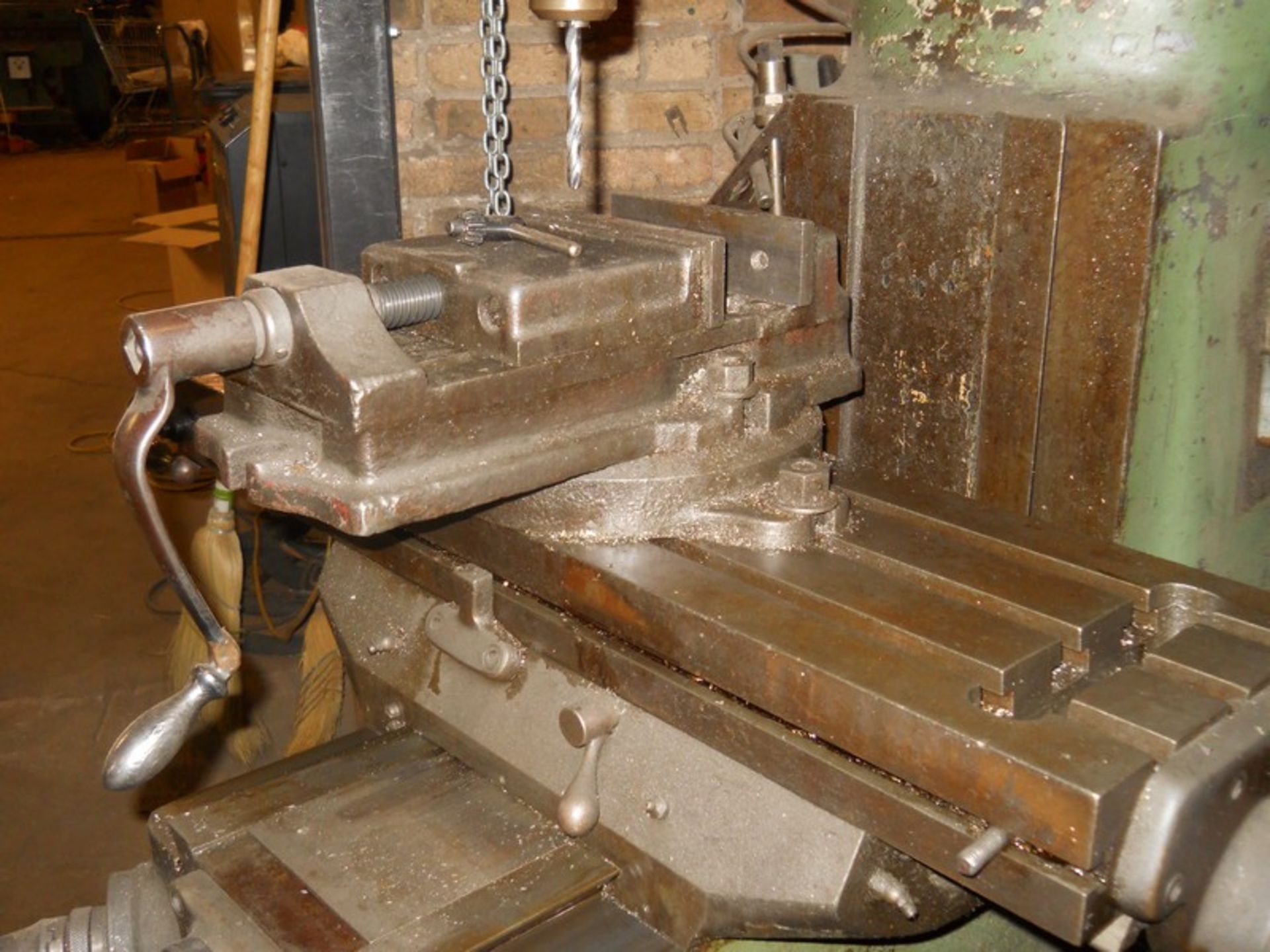 Bridgeport 1/2-HP Vertical Milling Machine, S/N: 7455; with 9 in. x 32 in. T-Slot Production Table - Image 9 of 9