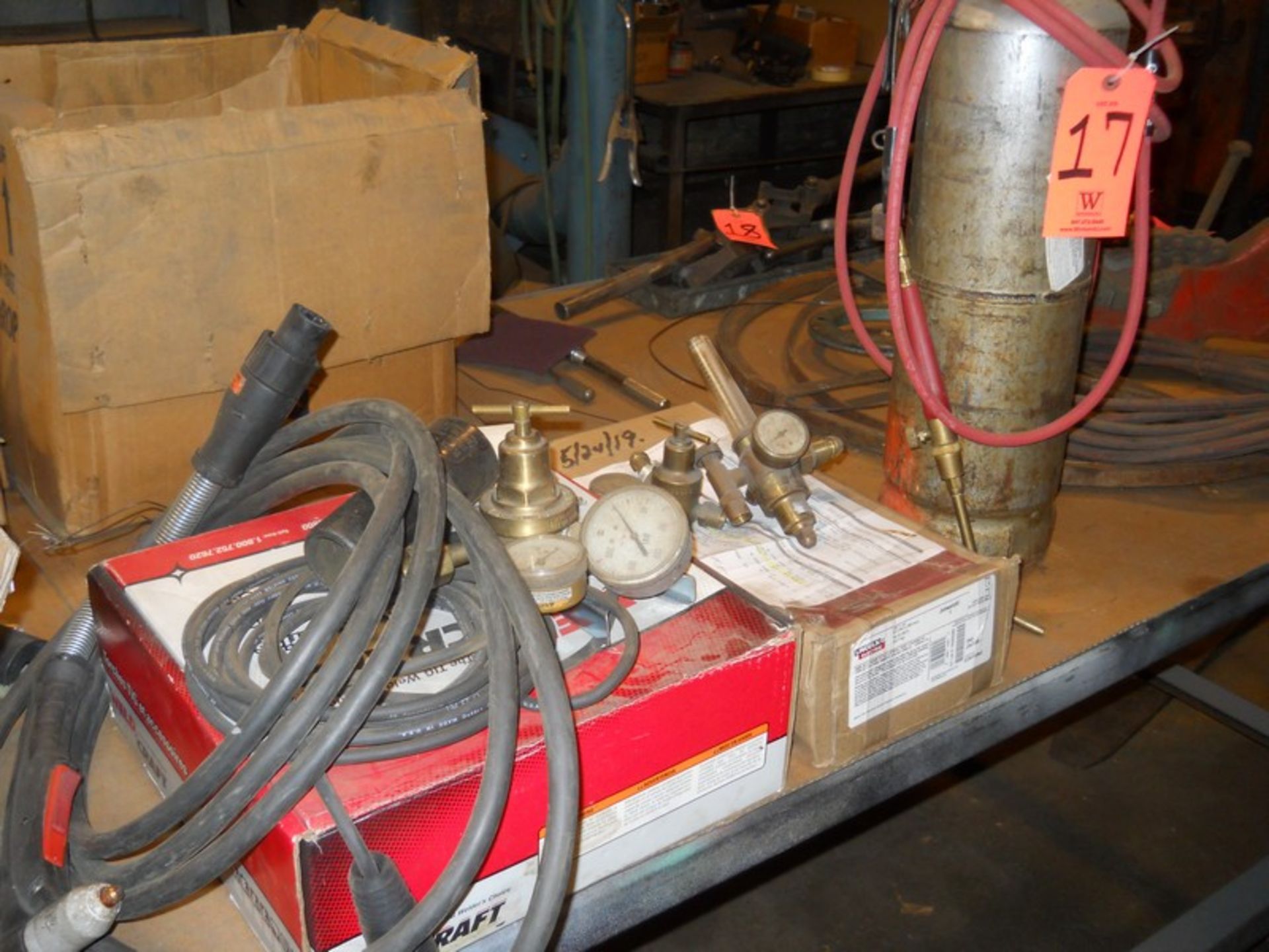 Lot - Welding Cables, Gages, Mini Acetylene Torch