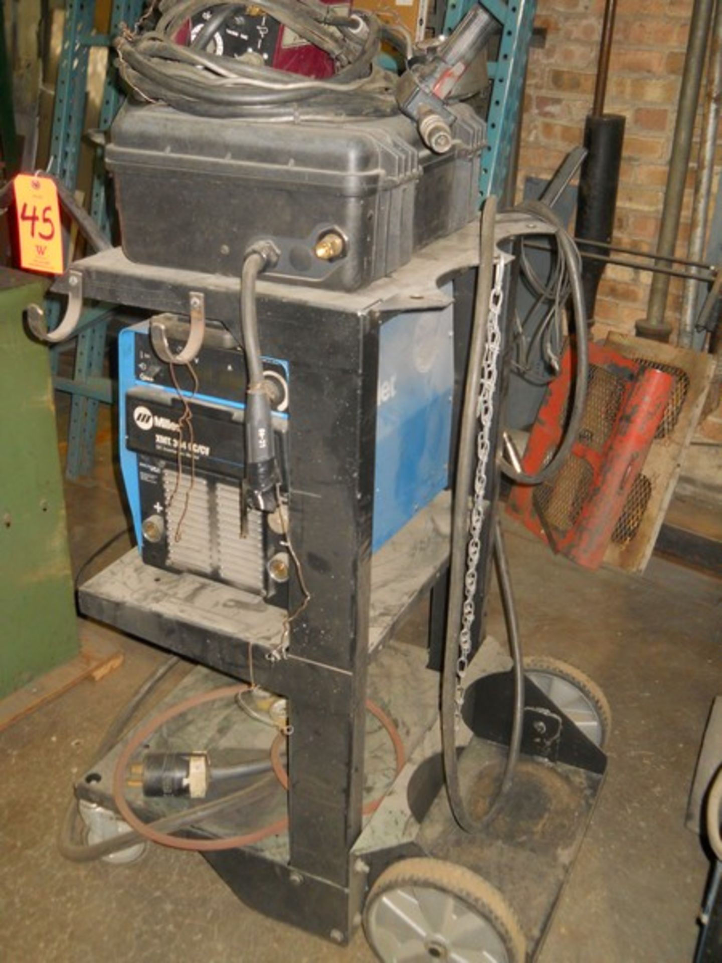 Miller XMT 304 CC/CV DC Inverter Arc Welder, S/N: LE421390; with Auto-Link, on Cart; Also - Image 10 of 12