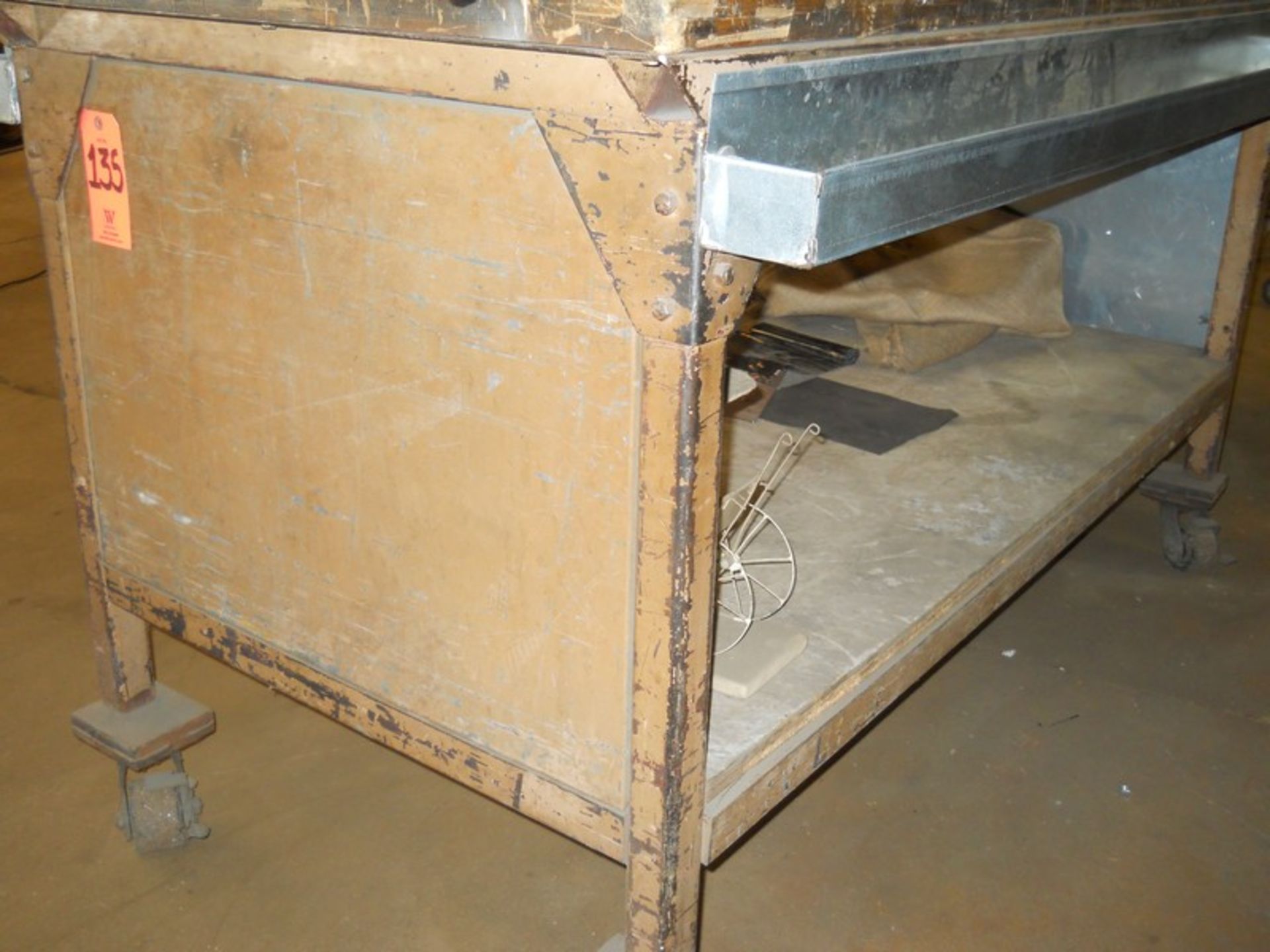 Lot - 4-Wheel Rolling Shop Table - Image 2 of 4