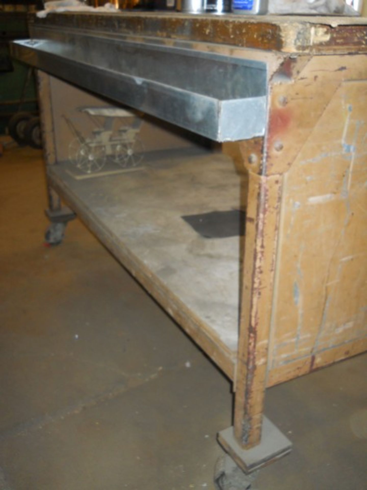 Lot - 4-Wheel Rolling Shop Table - Image 3 of 4