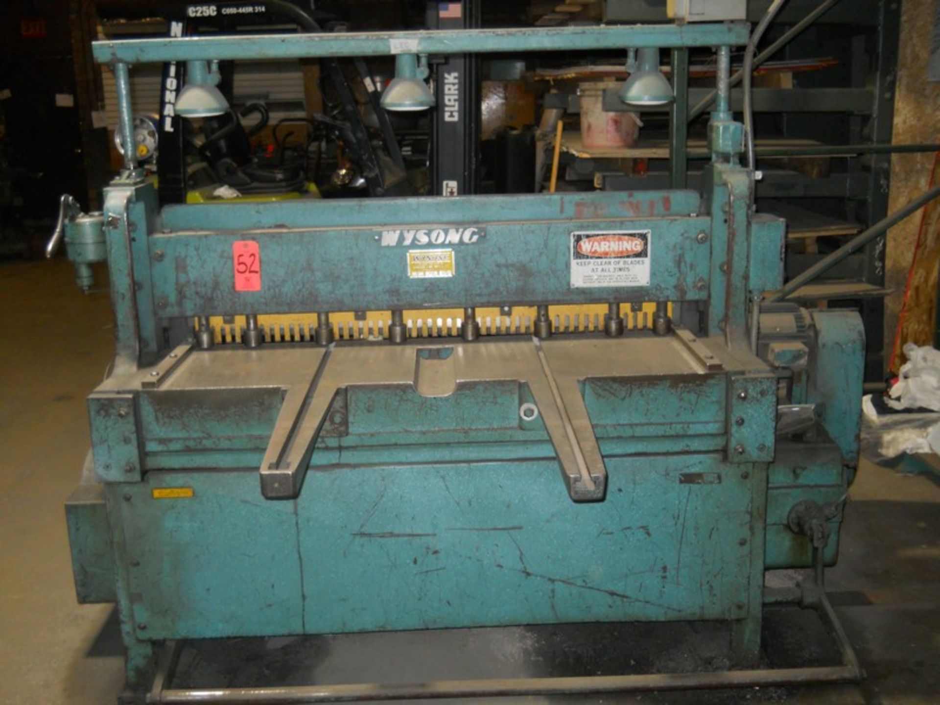 Wysong 52 in. x 18 ga. Model 1252 Power Shear, S/N: P13-1037; with 12 Ga. Mild Steel Capacity; 14 - Image 3 of 10