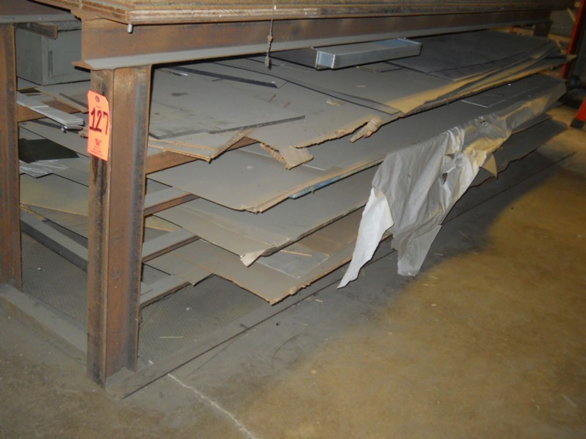 Lot - 12 ft. (approx.) Steel Inventory Table; with Materials - Image 6 of 7