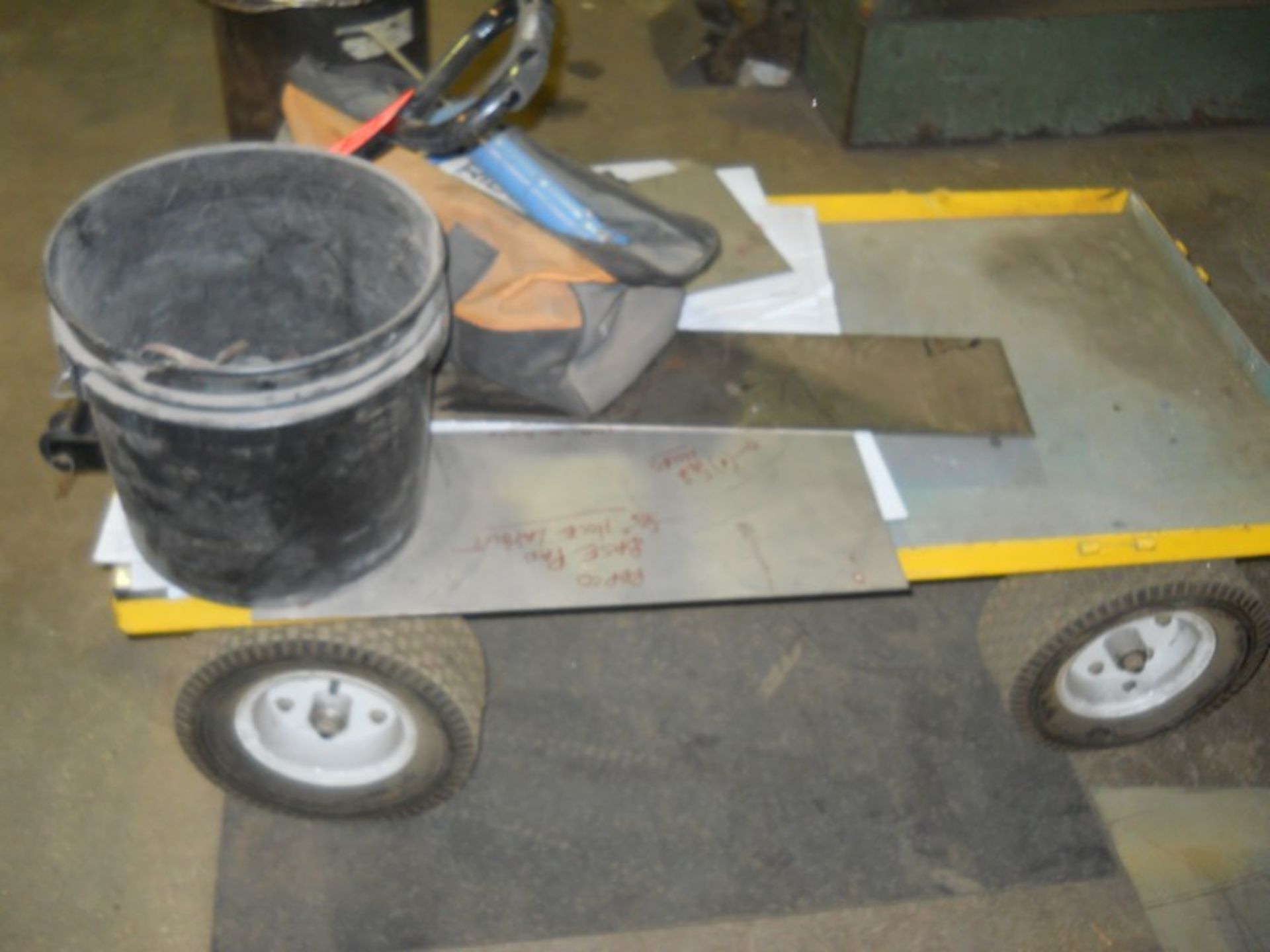 Lot - (1) Portable Steel Cart with Rough Terrain Tires, and Miscellaneous Supplies - Image 2 of 4