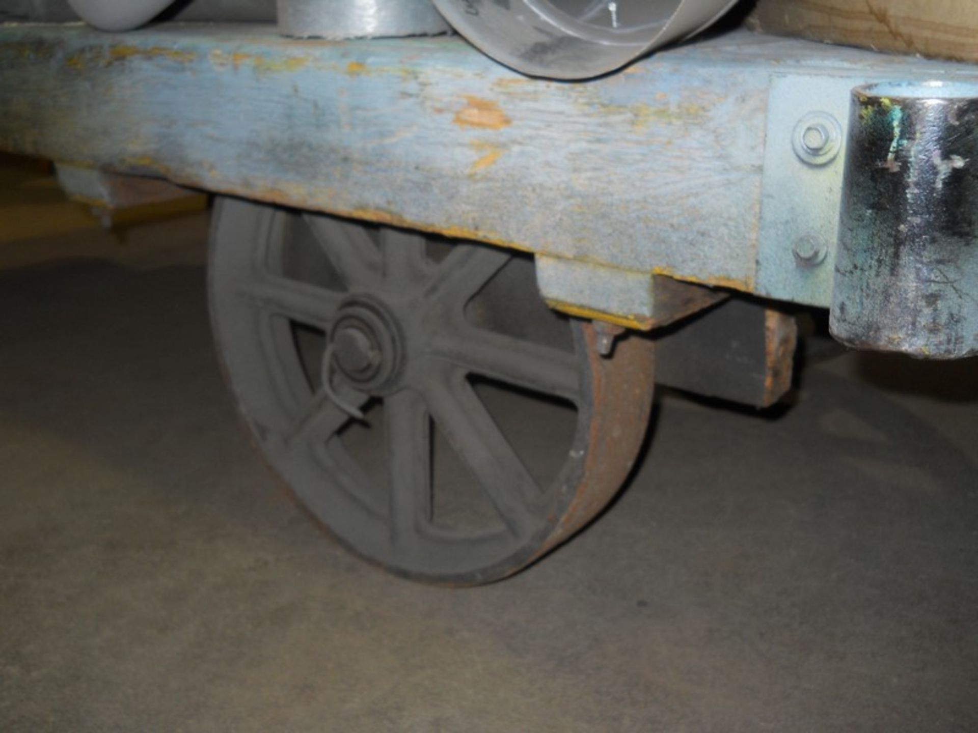 Lot - Heavy Duty Wood Platform Cart; with Ventilation Ductwork, Steel Wheel - Image 4 of 4