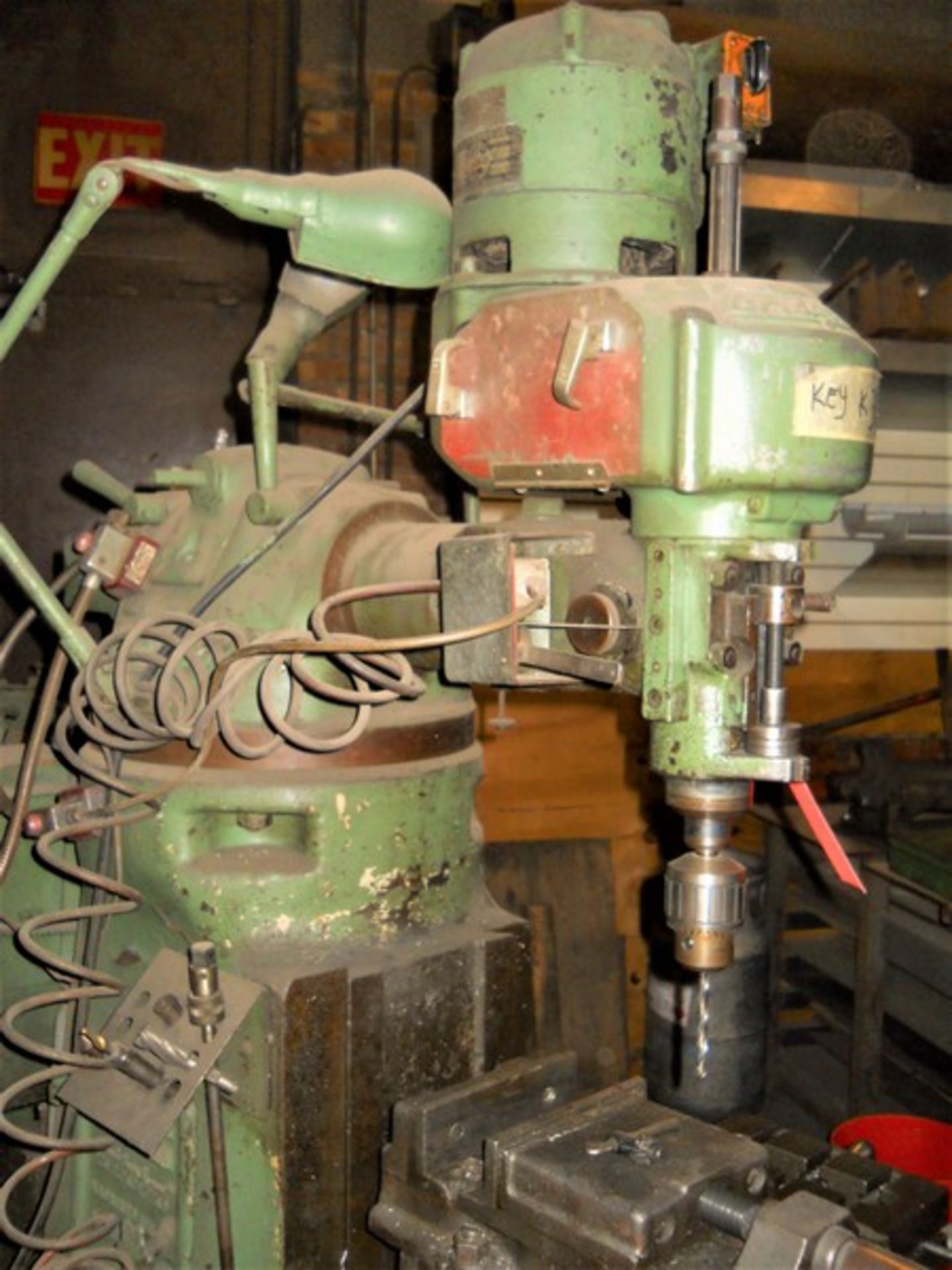 Bridgeport 1/2-HP Vertical Milling Machine, S/N: 7455; with 9 in. x 32 in. T-Slot Production Table - Image 7 of 9