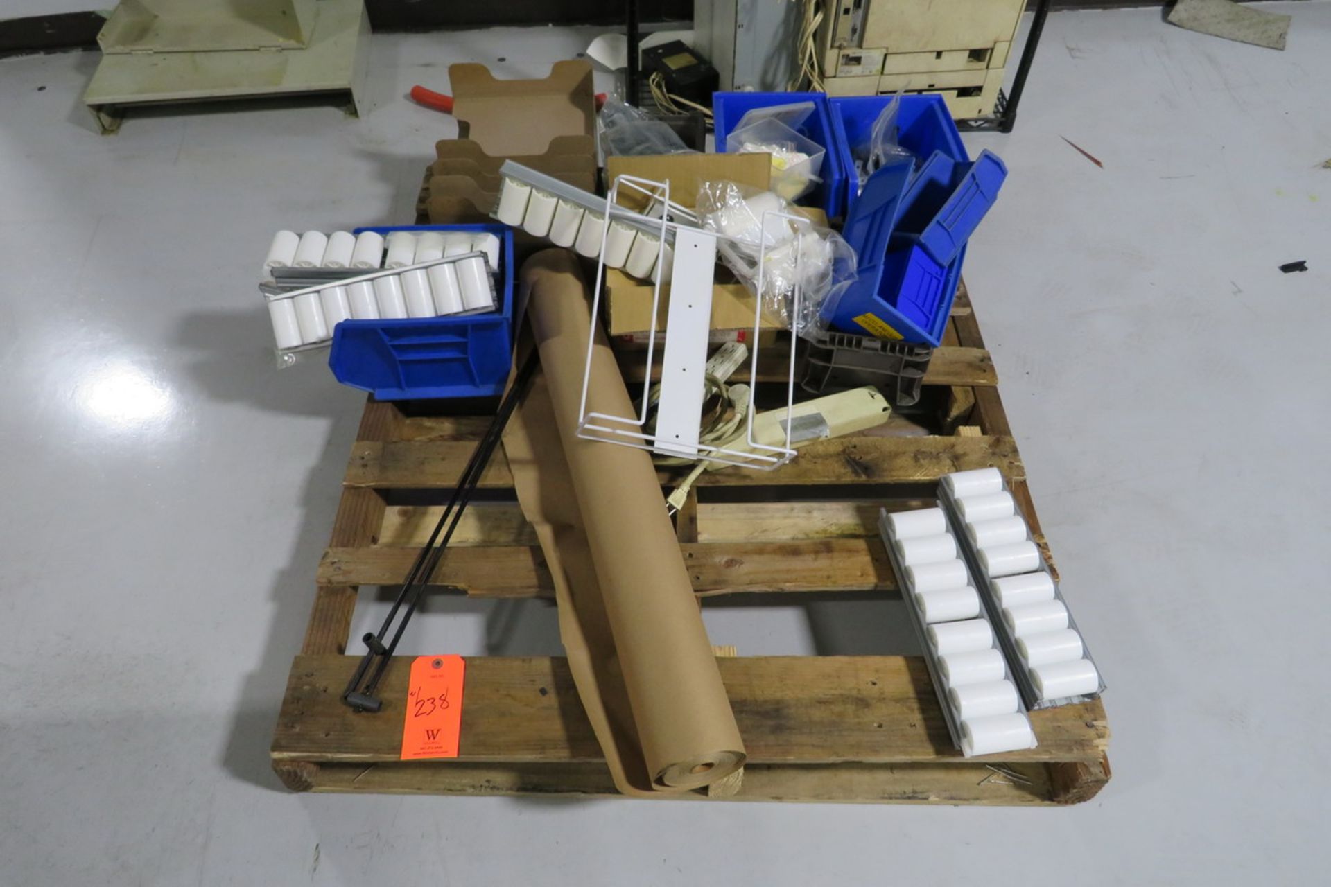 Lot - Pallets of Assorted Caulk Guns, Caulk, Spray Paint, Plastic Bins - Image 2 of 2