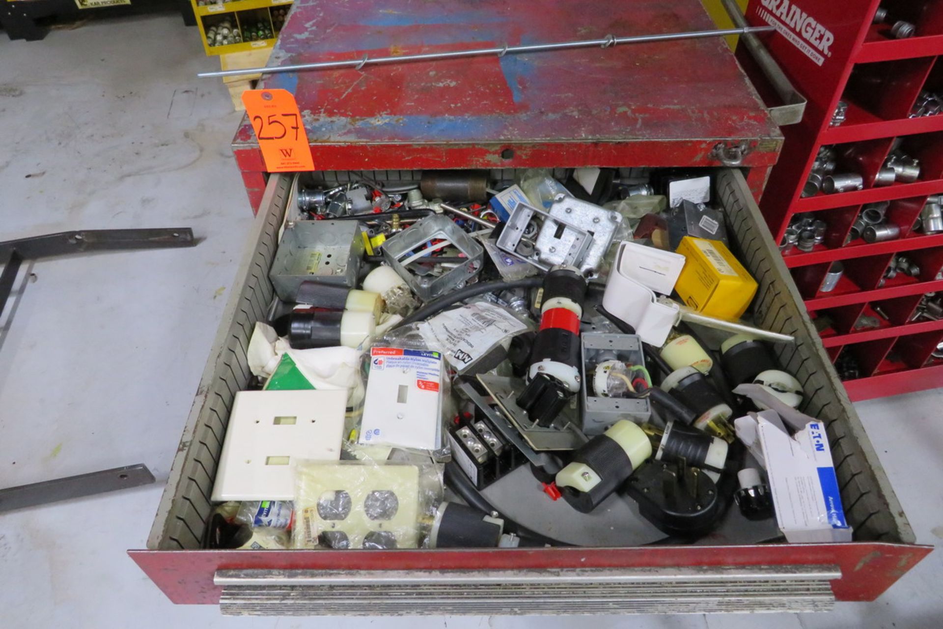 5-Drawer Mobile Cabinet with Contents to Include: Electrical Plugs, Switch Faceplates, Hardware - Image 2 of 6