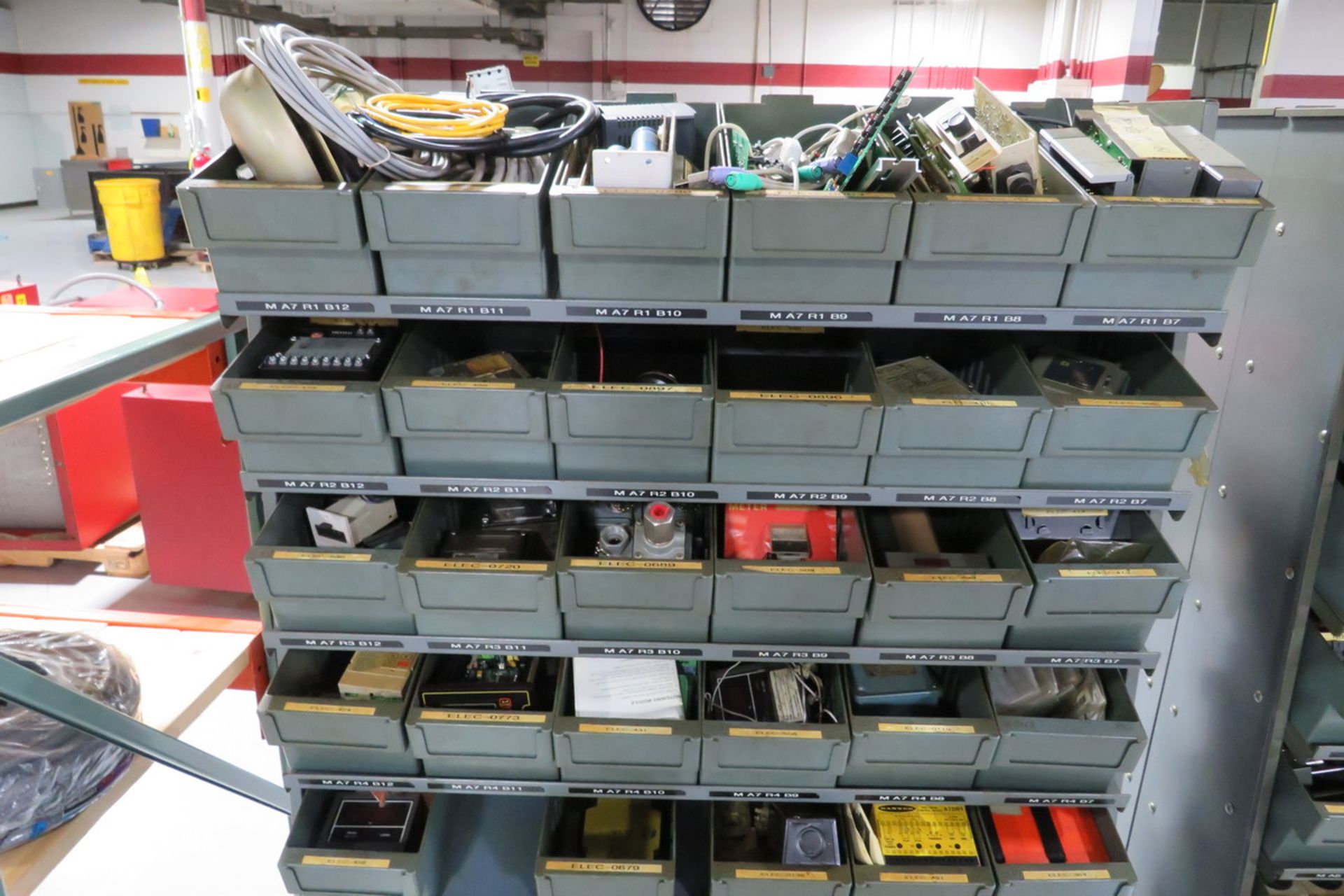 Lot - Assorted Mobile Parts Bins with Contents to Include: Assorted Wiring, Circuit Boards, - Image 8 of 11