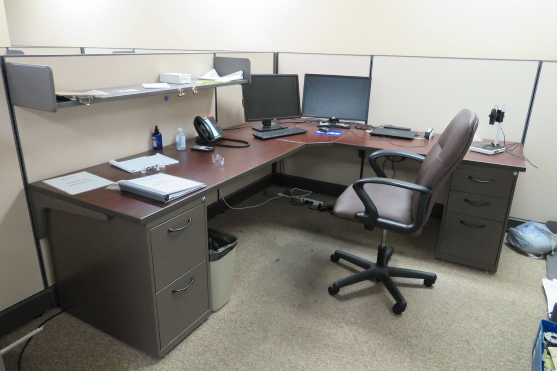 Office Furniture to Include: Approximately (17) Sections of Cubicles, (17) L-Shaped Desks, (9) - Image 3 of 12