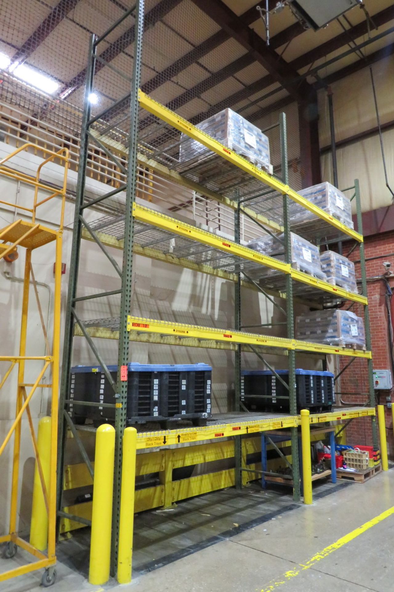 Lot - (5) Sections of Pallet Racking to Include: (7) 20 ft. Uprights, (45) 10 ft. Horizontals,