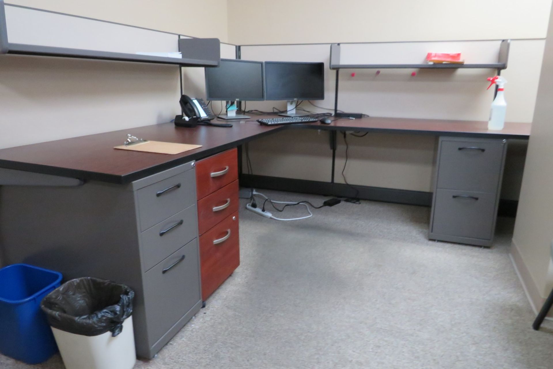 Office Furniture to Include: Approximately (17) Sections of Cubicles, (17) L-Shaped Desks, (9) - Image 7 of 12